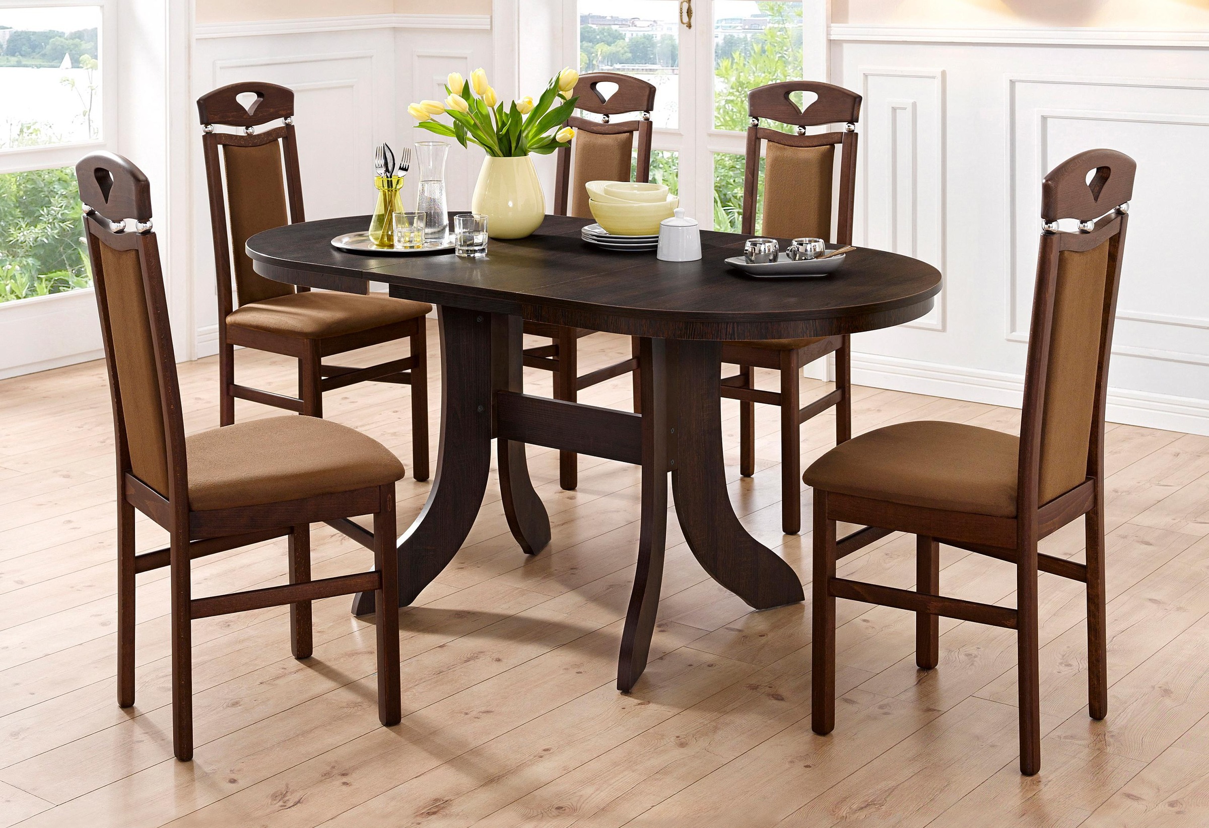 Home affaire Esszimmerstuhl "Berta Küchenstuhl" (Set) 2 Stk.Bezug in Microf günstig online kaufen