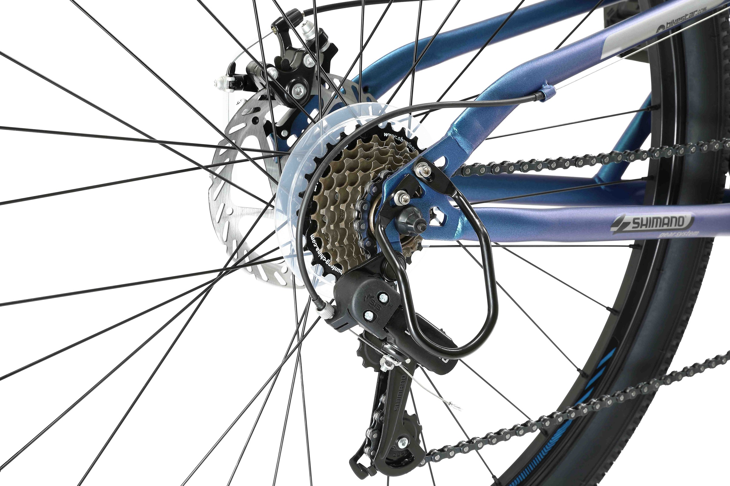 Bikestar Mountainbike, 21 Gang, Shimano, RD-TY300 Schaltwerk, Kettenschaltung, für Damen und Herren, Kettenschaltung