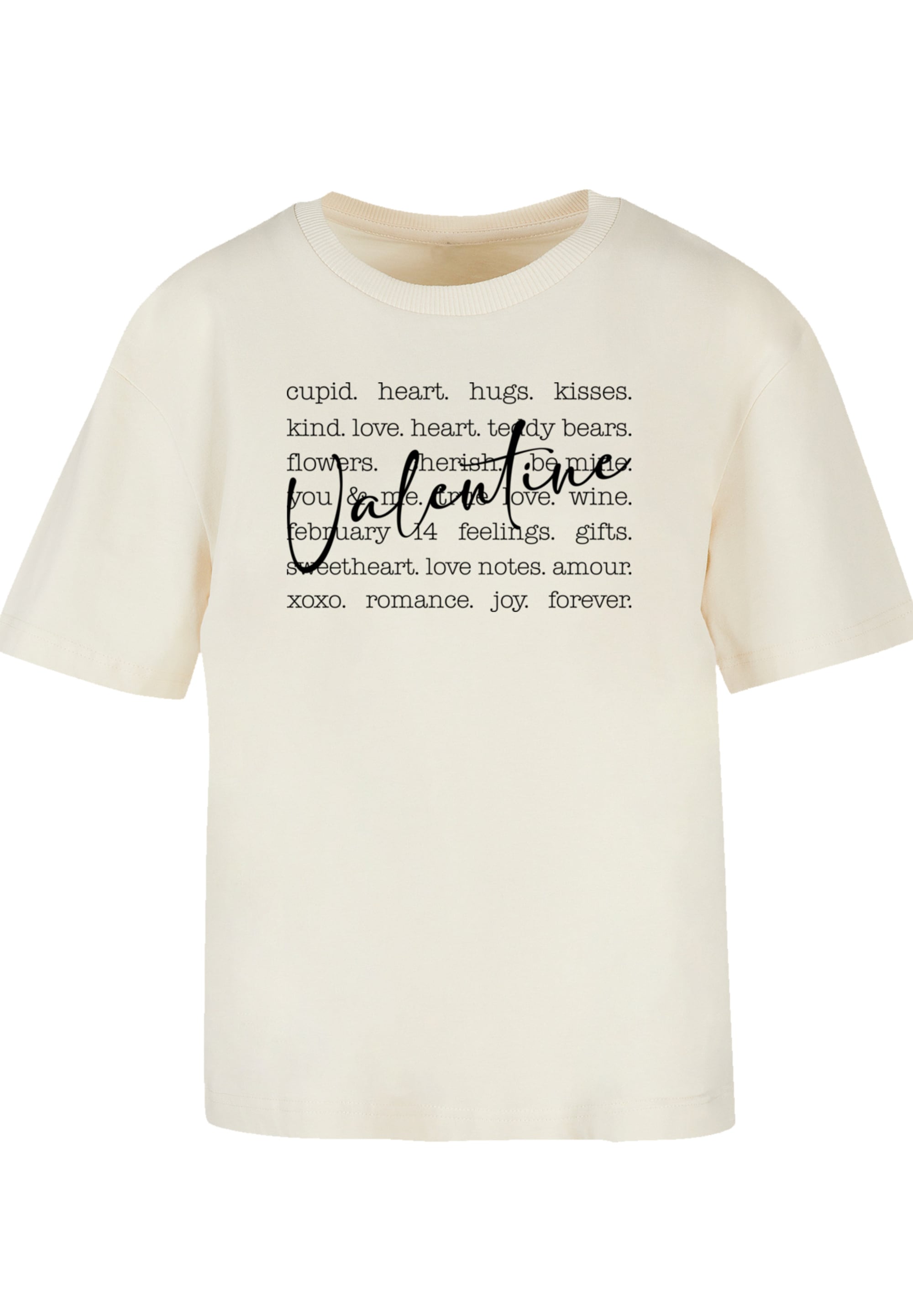 F4NT4STIC T-Shirt »Valentine Herz Hugs Kisses Love Flowers Joy«, Premium Qualität