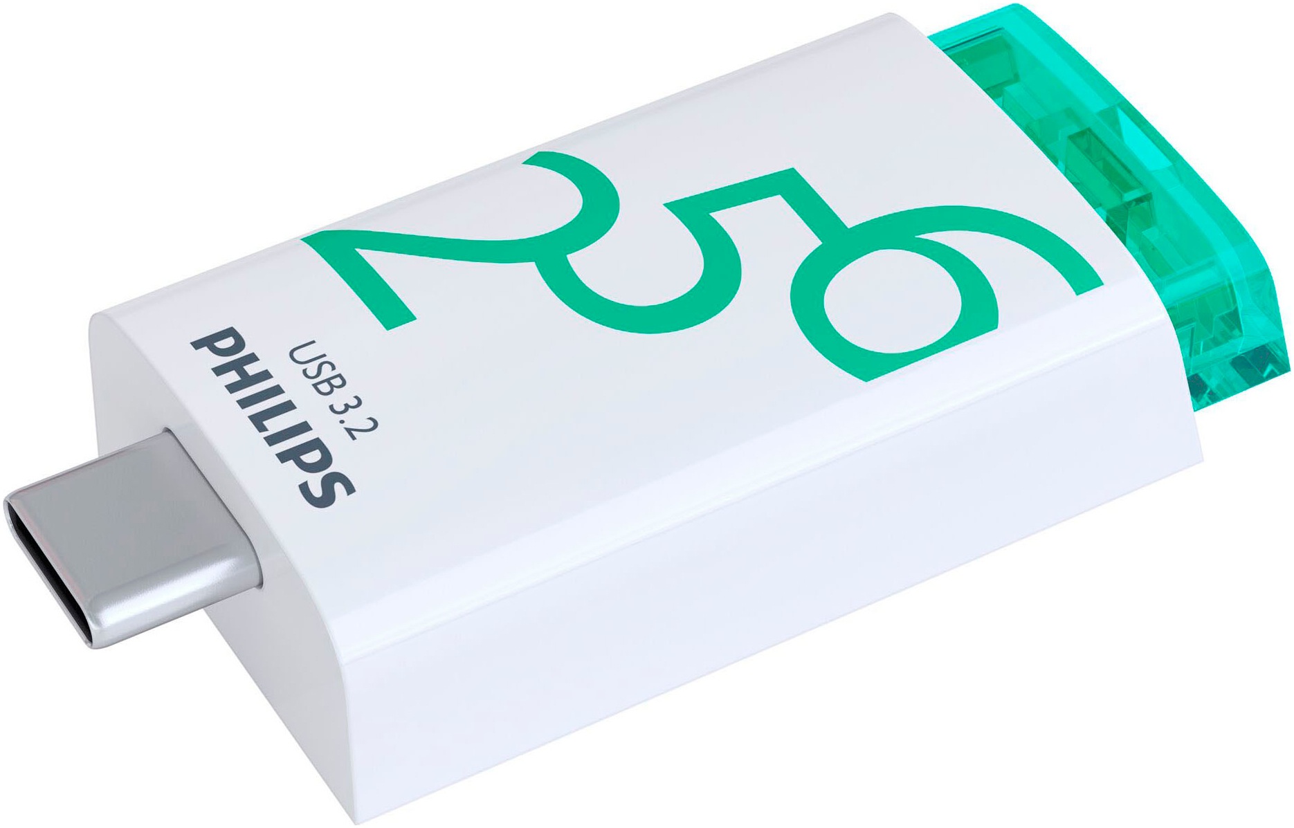 PHILIPS USB-Stick "Flash Drive Click 256GB USB-C 3.2 Gen 1", 256 GB, weiß, USB-Sticks