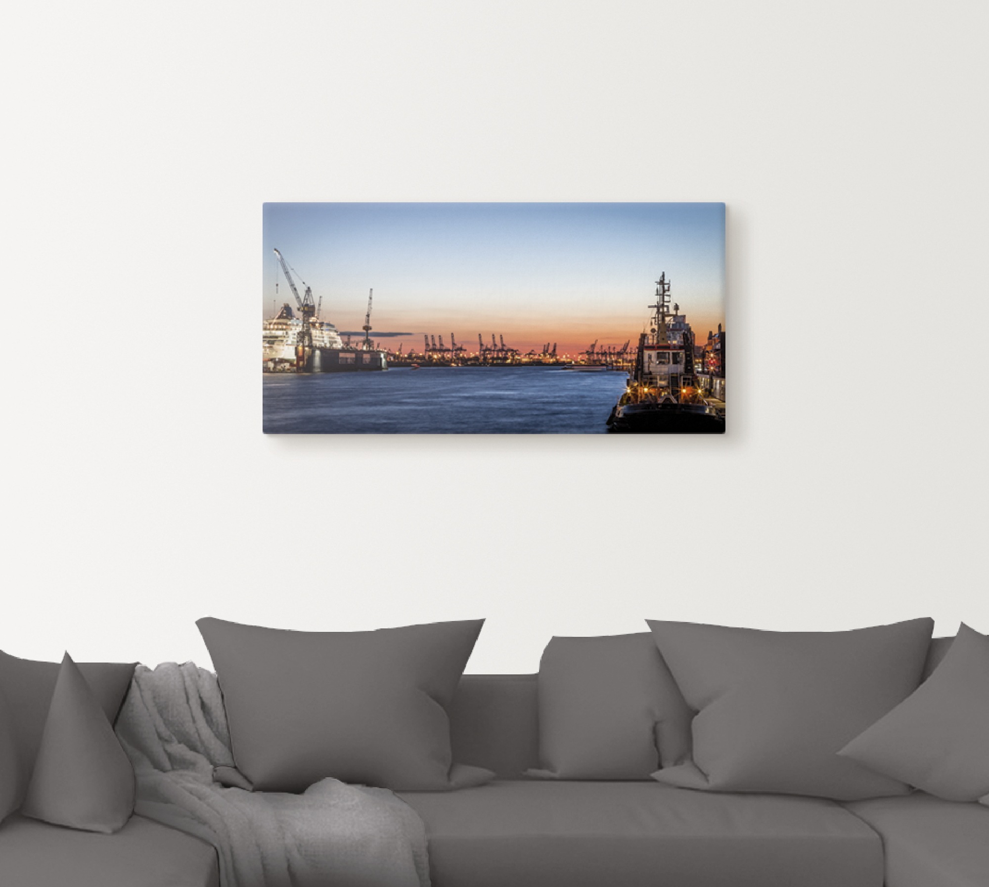 Artland Leinwandbild »Hamburger Hafen«, Deutschland, (1 St.), auf Keilrahmen gespannt