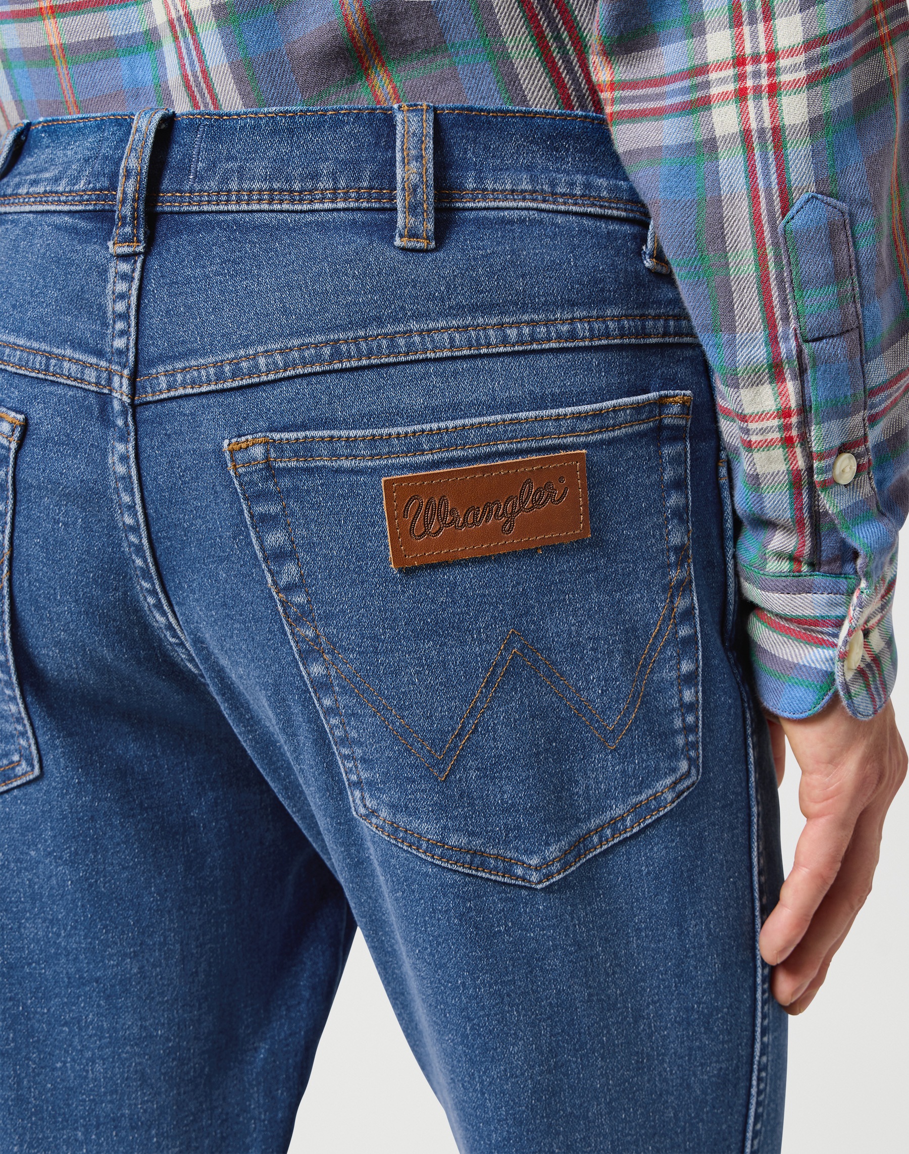 5-Pocket-Jeans WRANGLER "TEXAS SLIM", Herren, Gr. 33, Länge 32, ridge wash, Denim/Jeans, Obermaterial: 81% Baumwolle, 18% Polyester, 1% Elasthan, slim fit lang, Jeans 5-Pocket-Jeans, epic soft material 4