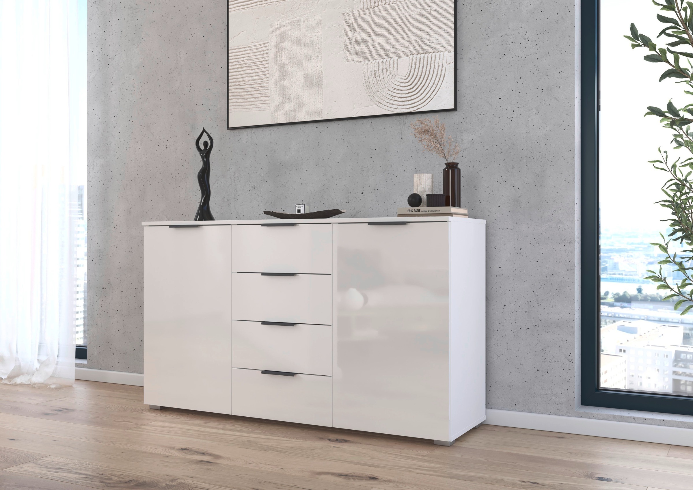 OTTO home "Sideboard Schubladenkommode AGORDO mit Dekor- oder Hochglanzfron günstig online kaufen