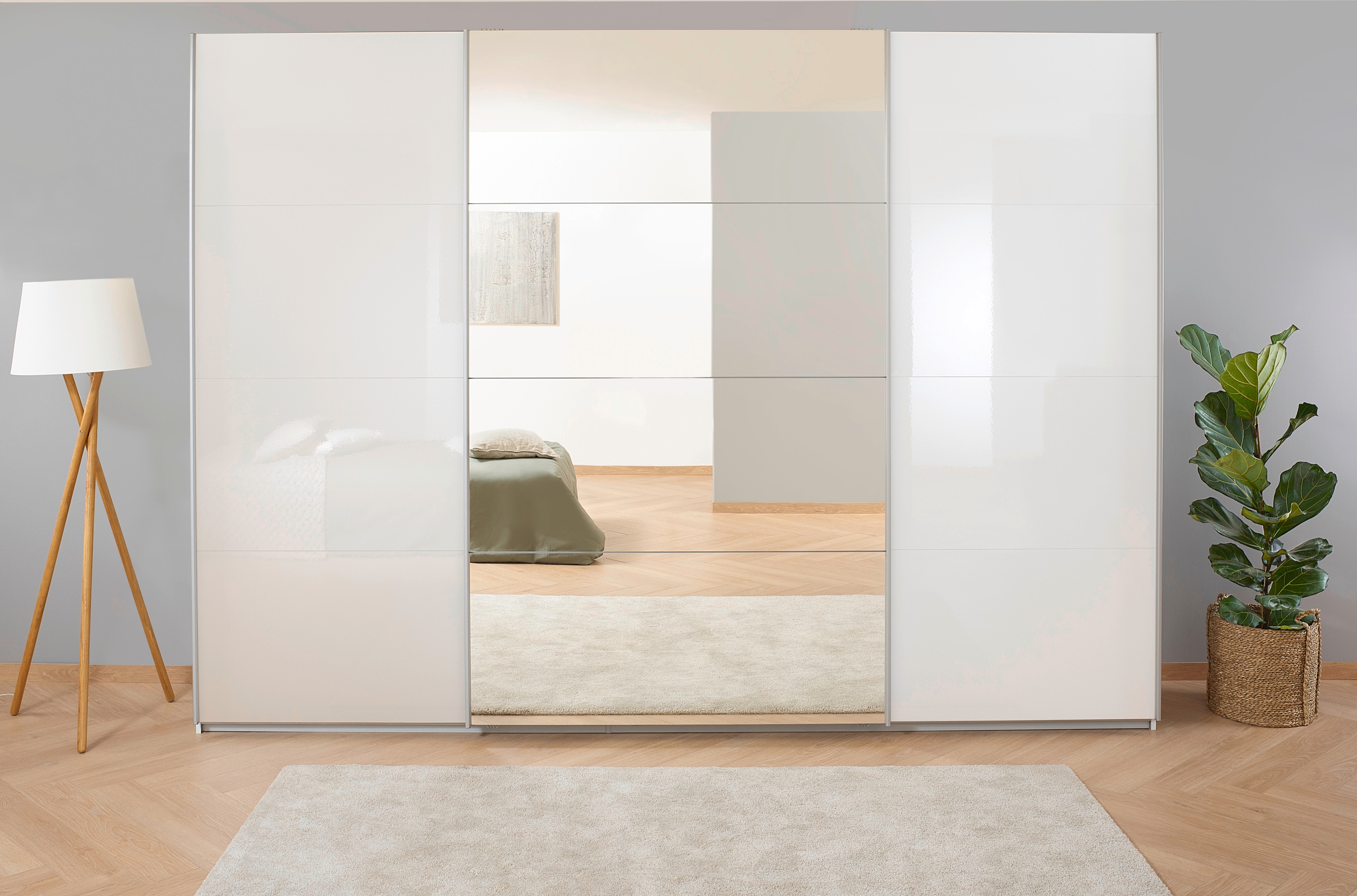 OTTO home 1100000002199 "Mehrzweckschrank Aktenschrank Möbel Mietswohnung Schlafzimmer KOLUNA" 3 Ausstattungen BASIC/CLASSIC/PREMIUM (inkl. SOFT-CLOSE-FUNKTION), Breiten 203/271/315/360cm Höhen 210/229 Hochglanzfront MADE IN GERMANY