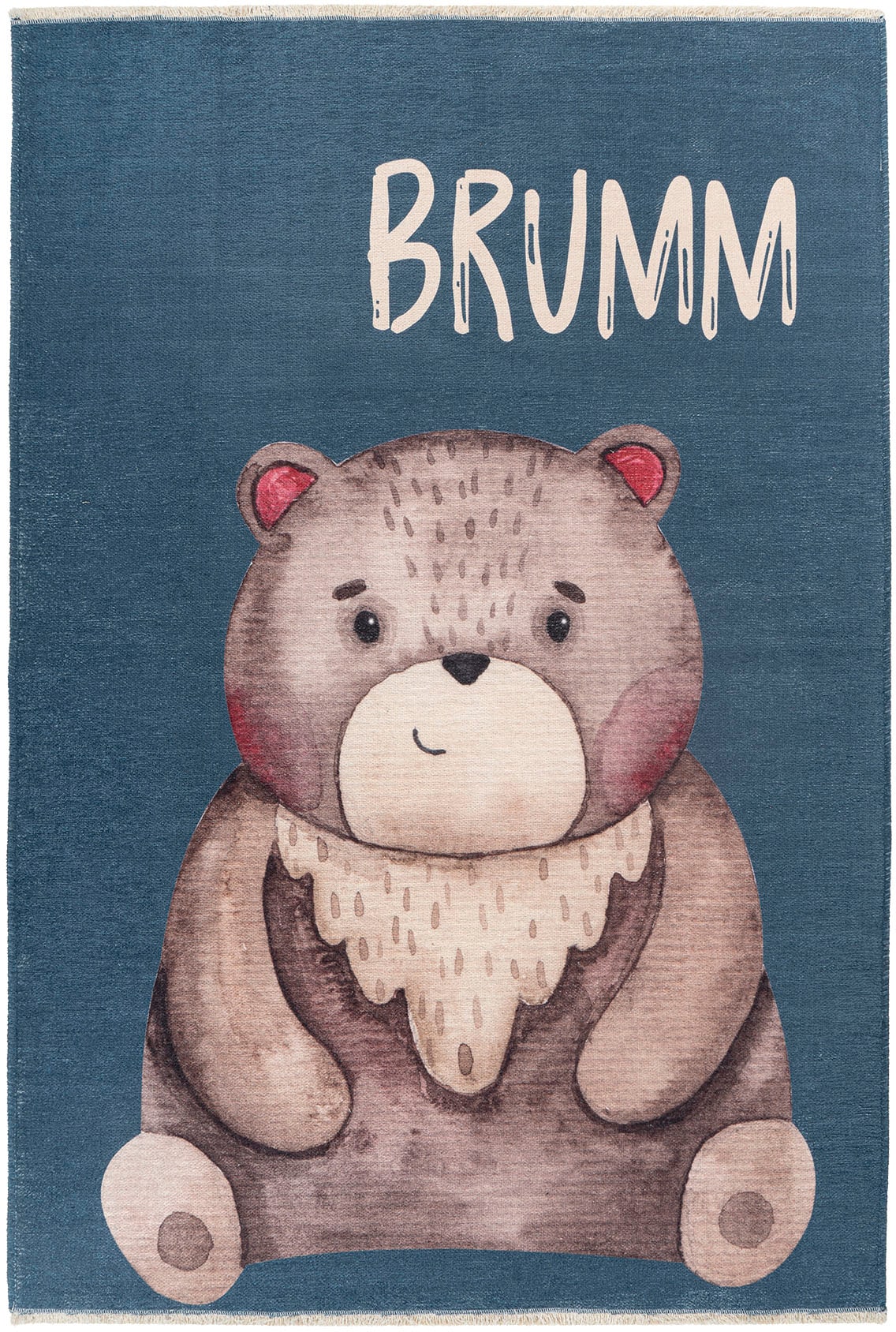 Obsession Kinderteppich »My Greta 613« rechteckig 6 mm Höhe Kurzflor, Motiv Bär, mit Fransen, Kinderzimmer