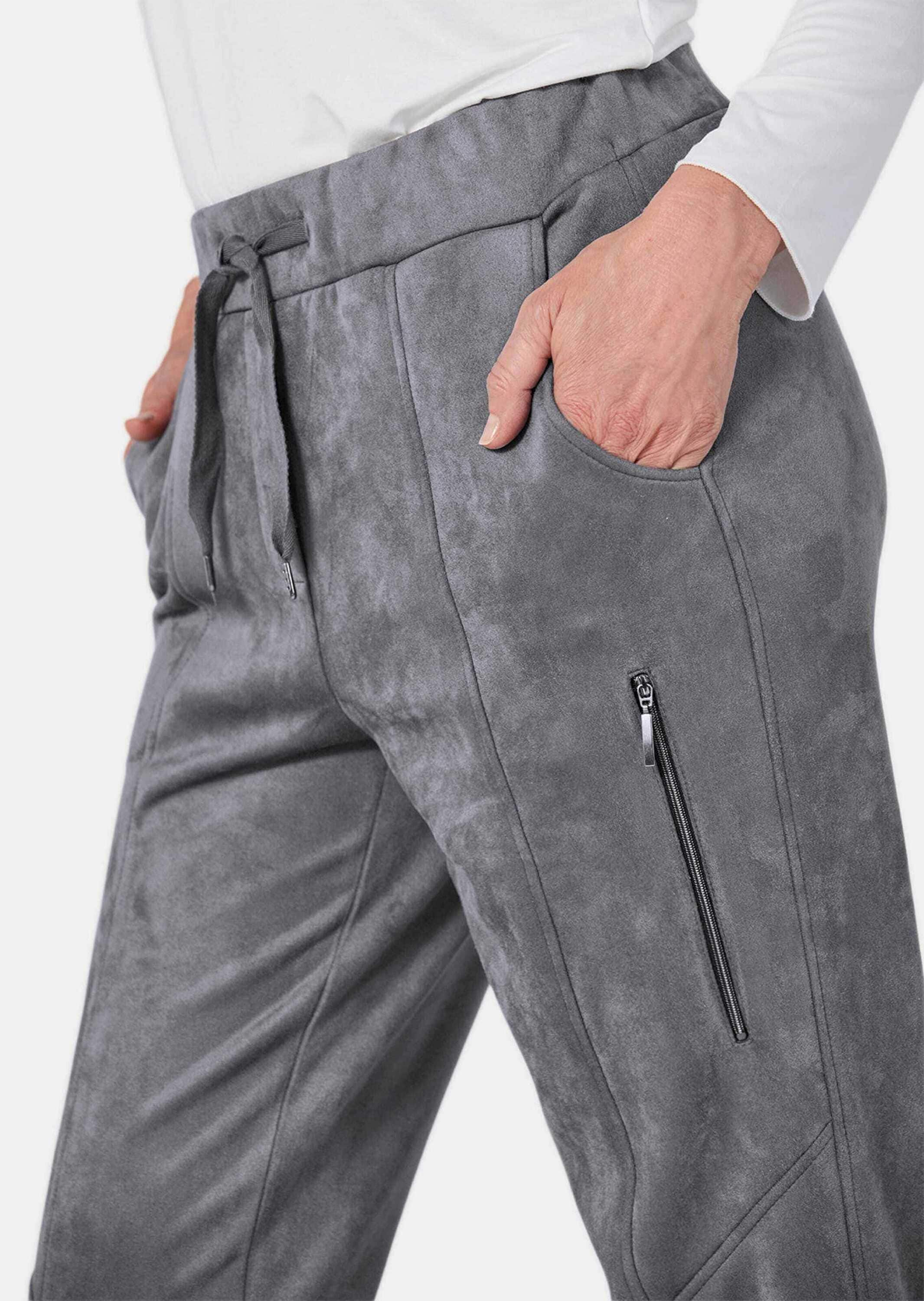 GOLDNER Schlupfhose »Joggpant in Velourslederoptik«
