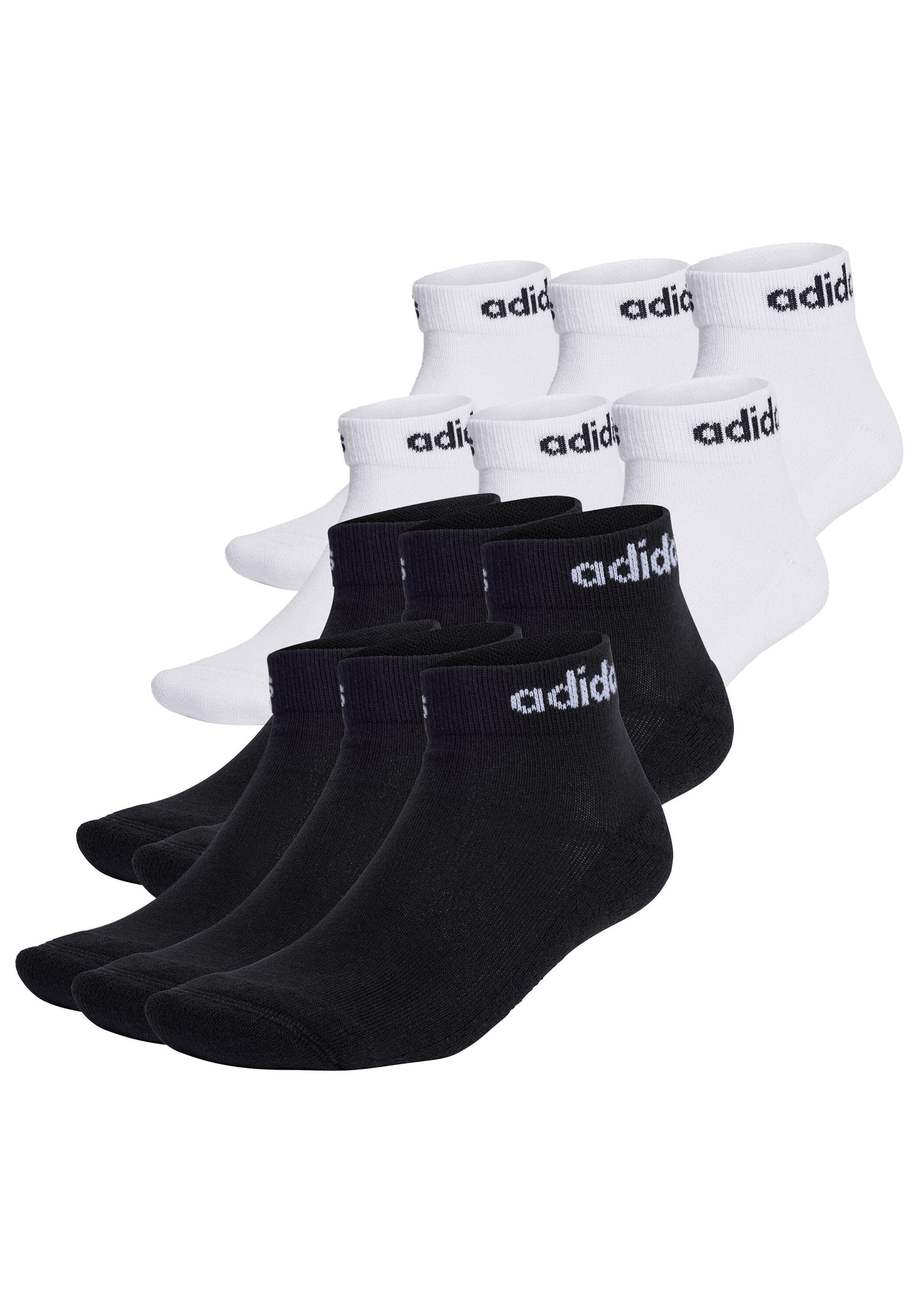 Herren Kurzsocken "Socken Linear Cushioned Ankle 12er Pack", ADIDAS ORIGINALS, Gr. 43, schwarz, Obermaterial: 71% Baumwolle CO. 26% Polyester PES. 2%