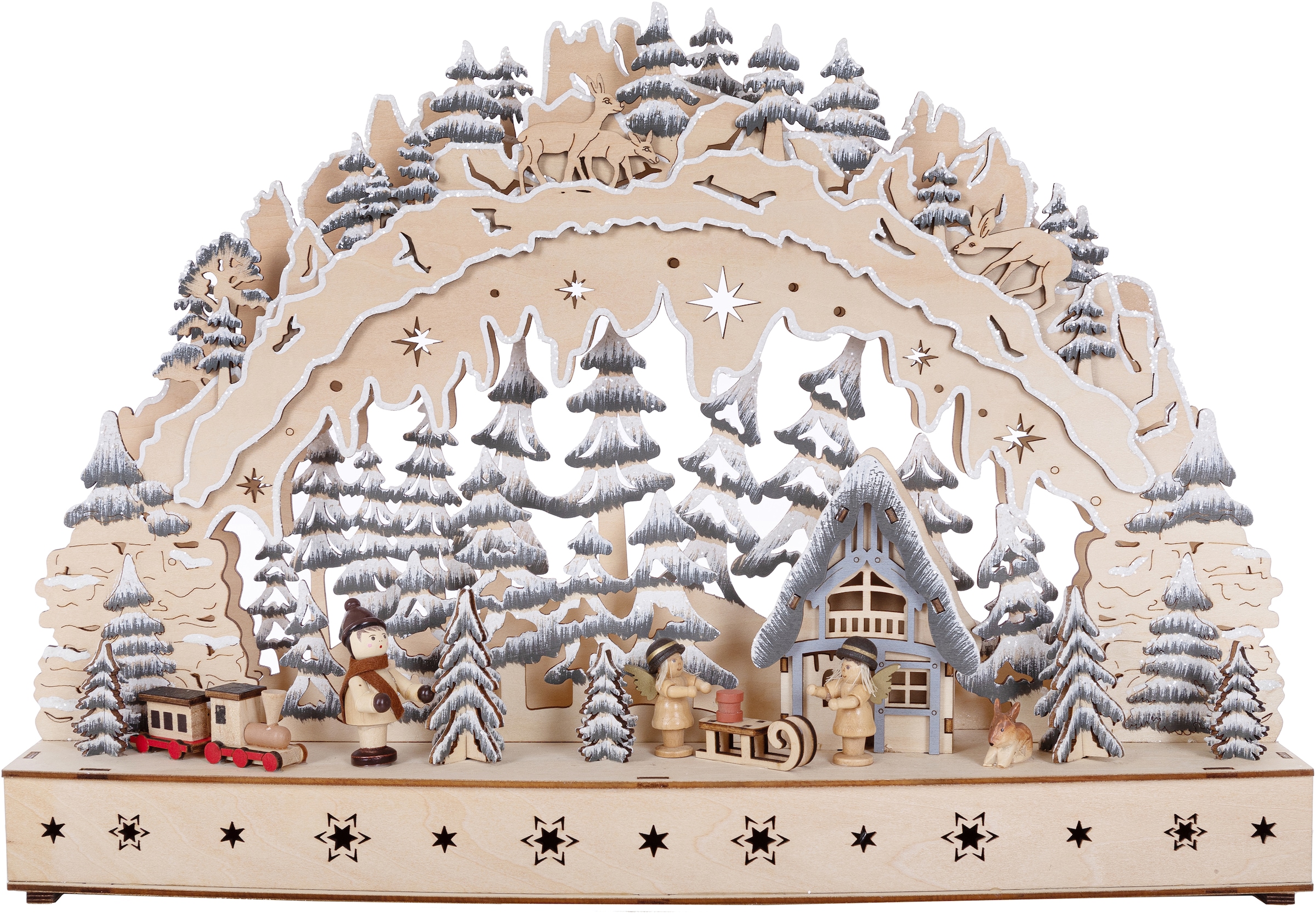 Myflair Möbel & Accessoires LED Schwibbogen "Weihnachtsdeko", aus Holz, mit LED Beleuchtung, Höhe ca. 31 cm