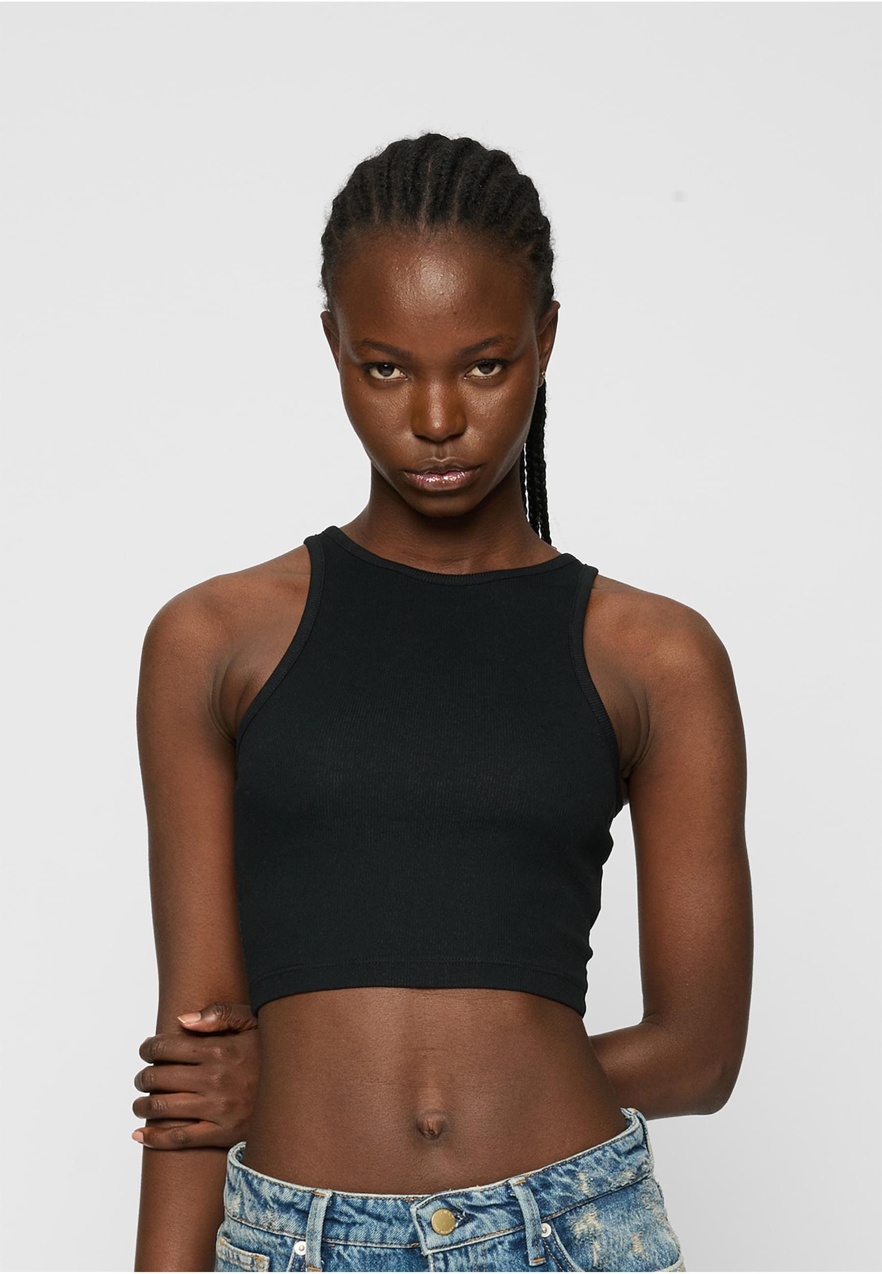 URBAN CLASSICS Muskelshirt »Urban Classics Ladies Organic Cropped Rib Top 2-Pack«, (1 tlg.)