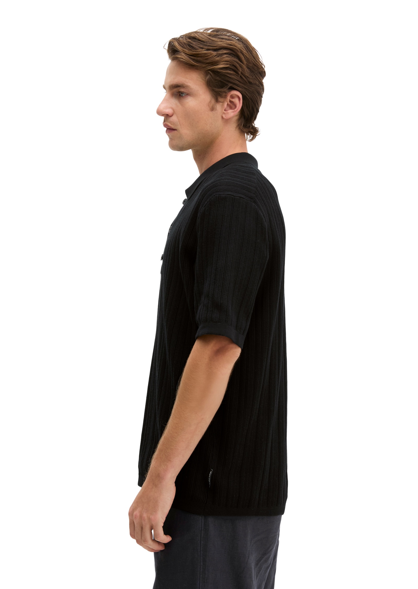 Marc O'Polo Poloshirt »mit vertikaler Strickstruktur«