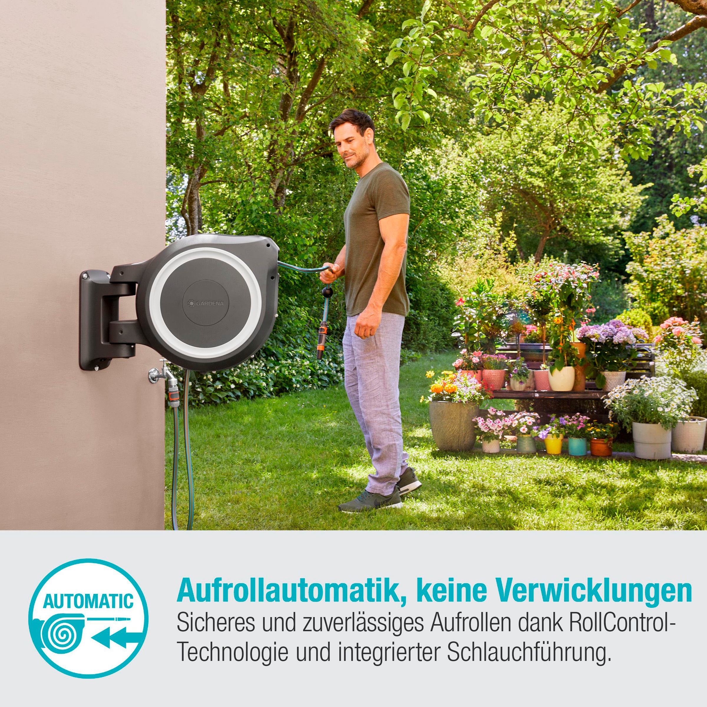 GARDENA Wandschlauchbox »RollUp M/L, 18622-20« mit 25 Meter Schlauch