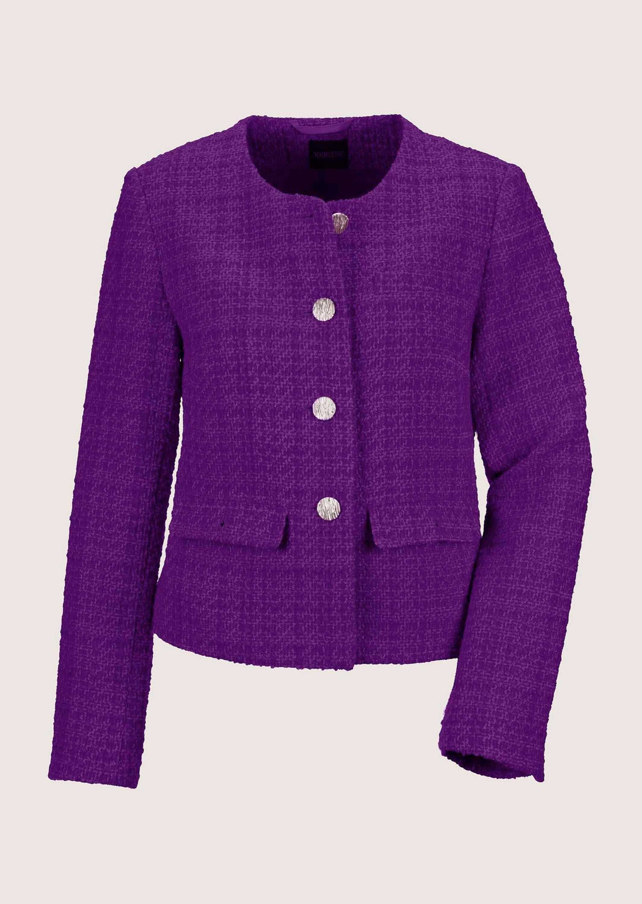 MADELEINE Jerseyblazer "Blazer Eleganter Tweed-Kurzblazer mit Metallknöpfen günstig online kaufen
