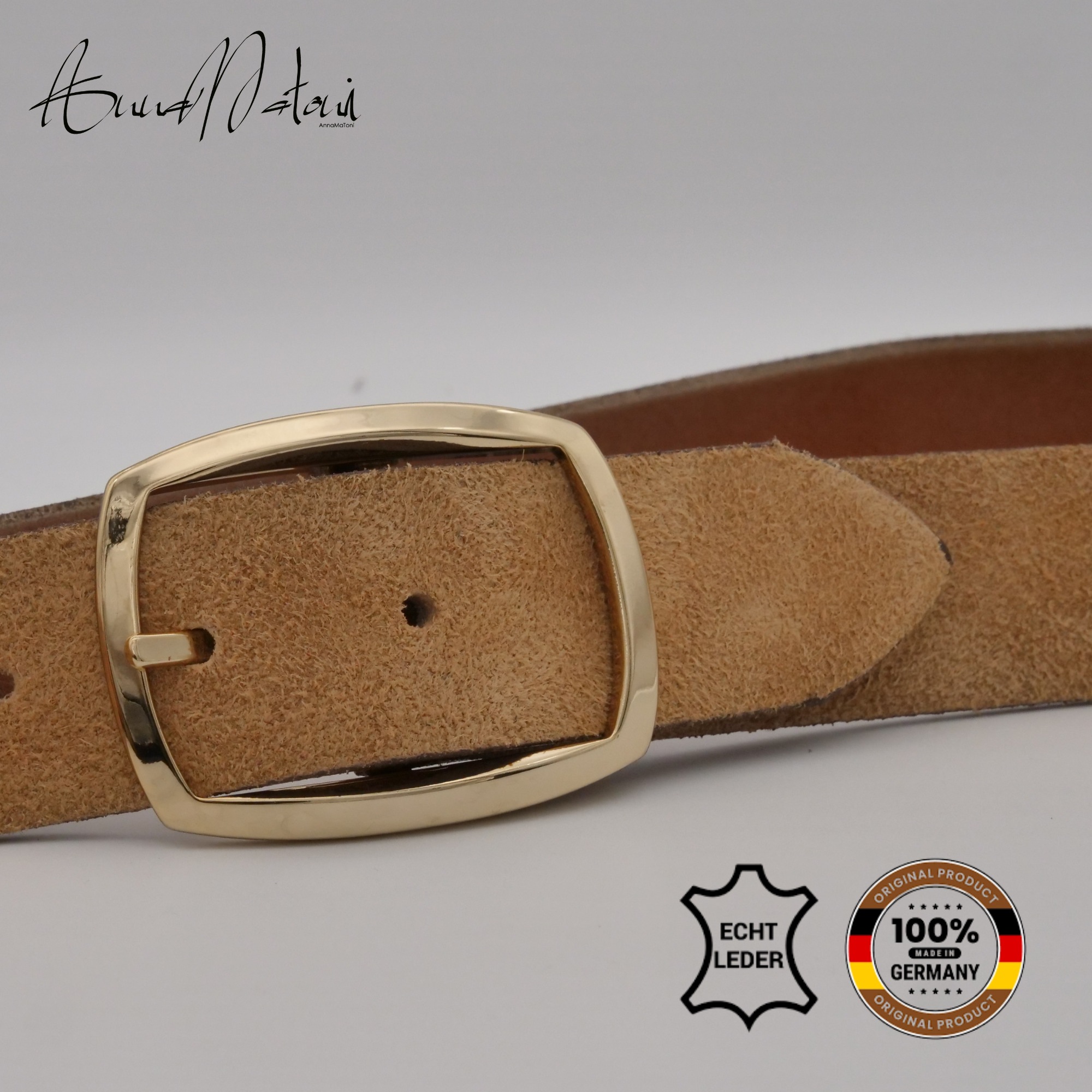 AnnaMatoni Ledergürtel "AnnaMatoni Damen Ledergürtel in hochwertigem Velour günstig online kaufen