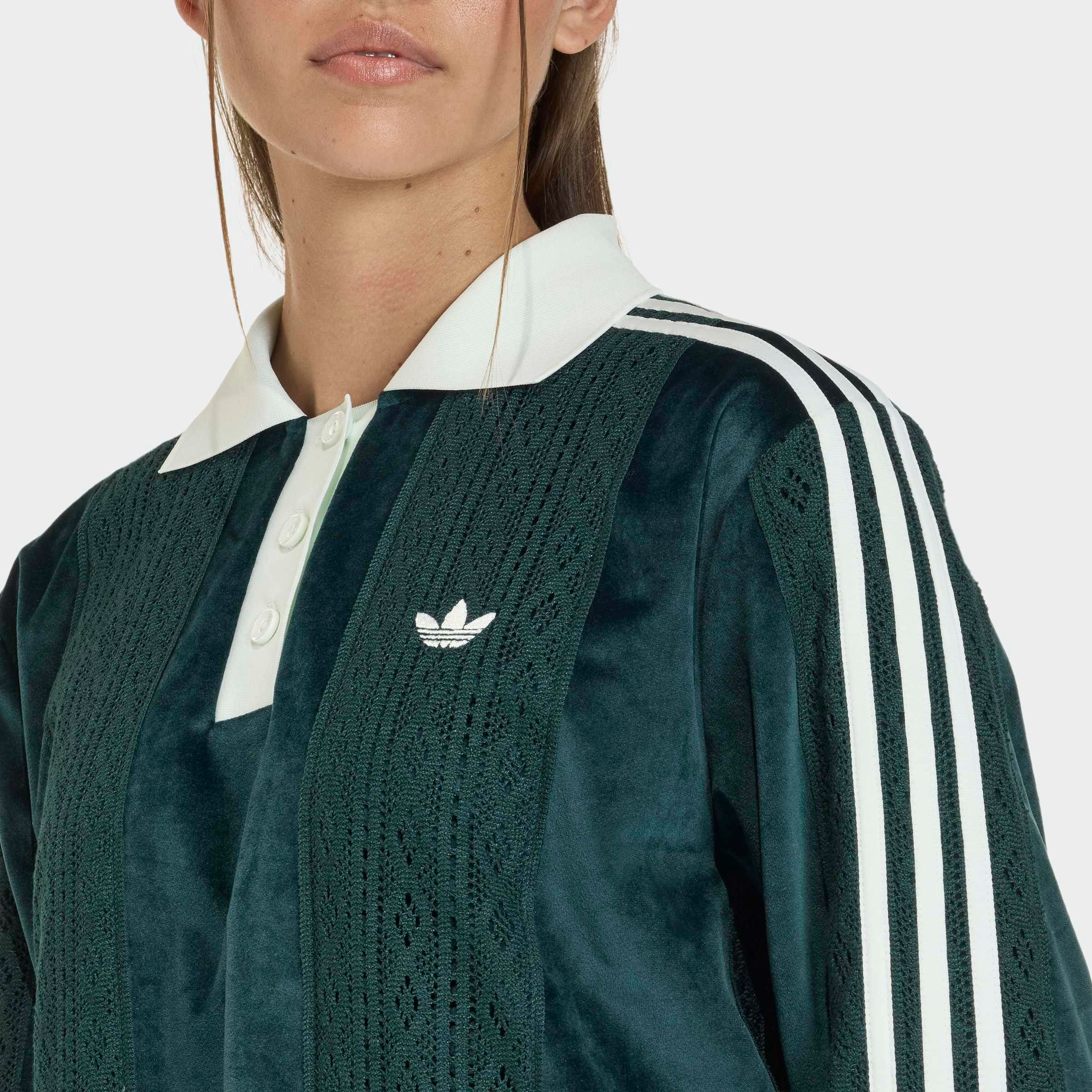 Thumbnail - adidas Originals Langarmshirt "LS JERSEY" Winterised Fußballtrikot, Mischung aus Velours und Häkelstoff