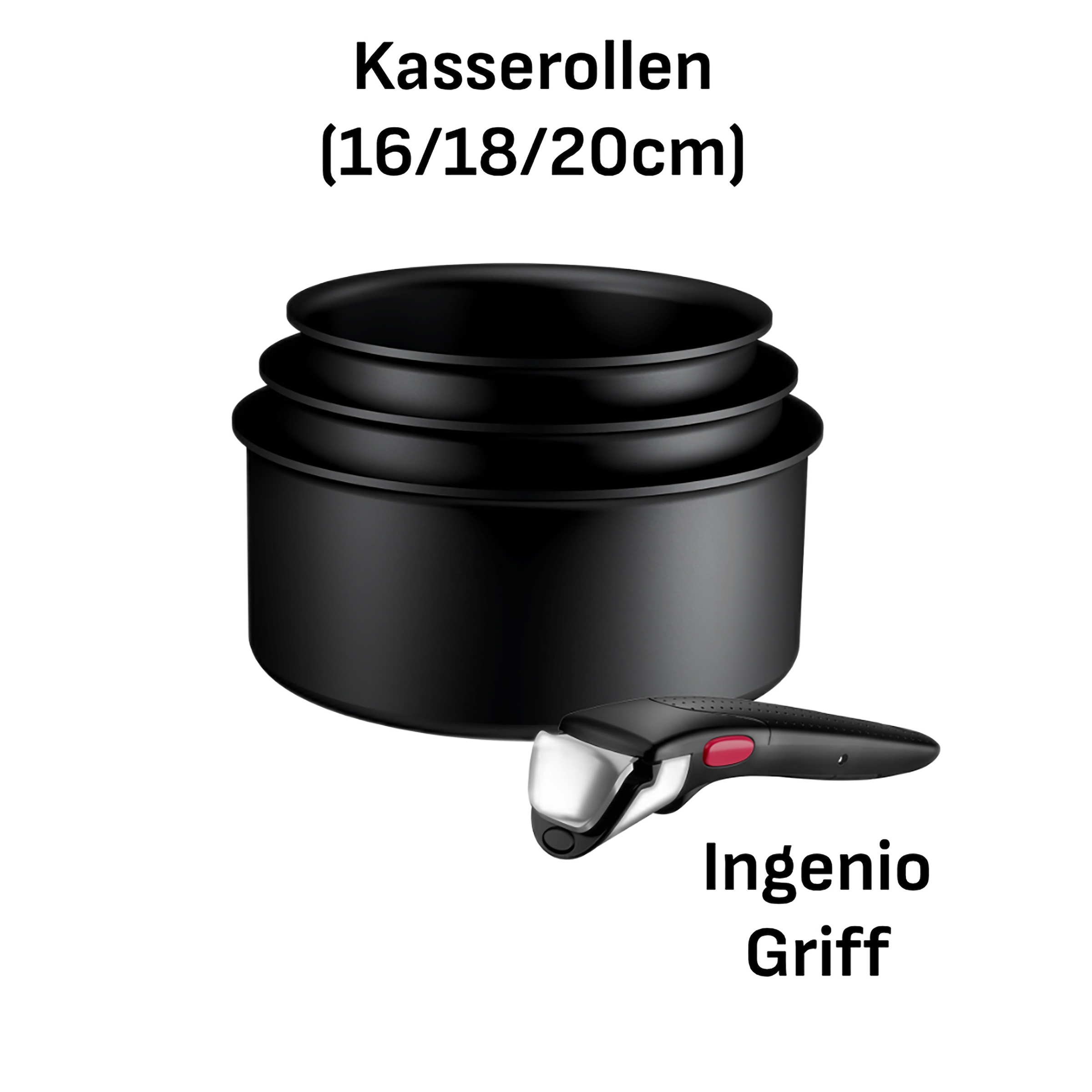 Tefal Pfannen-Set »Ingenio Excellence Fusion« Aluminium Set, 4 tlg. abnehmbarer Ingenio-Griff, Thermo-Signal, stapelbar, Induktion