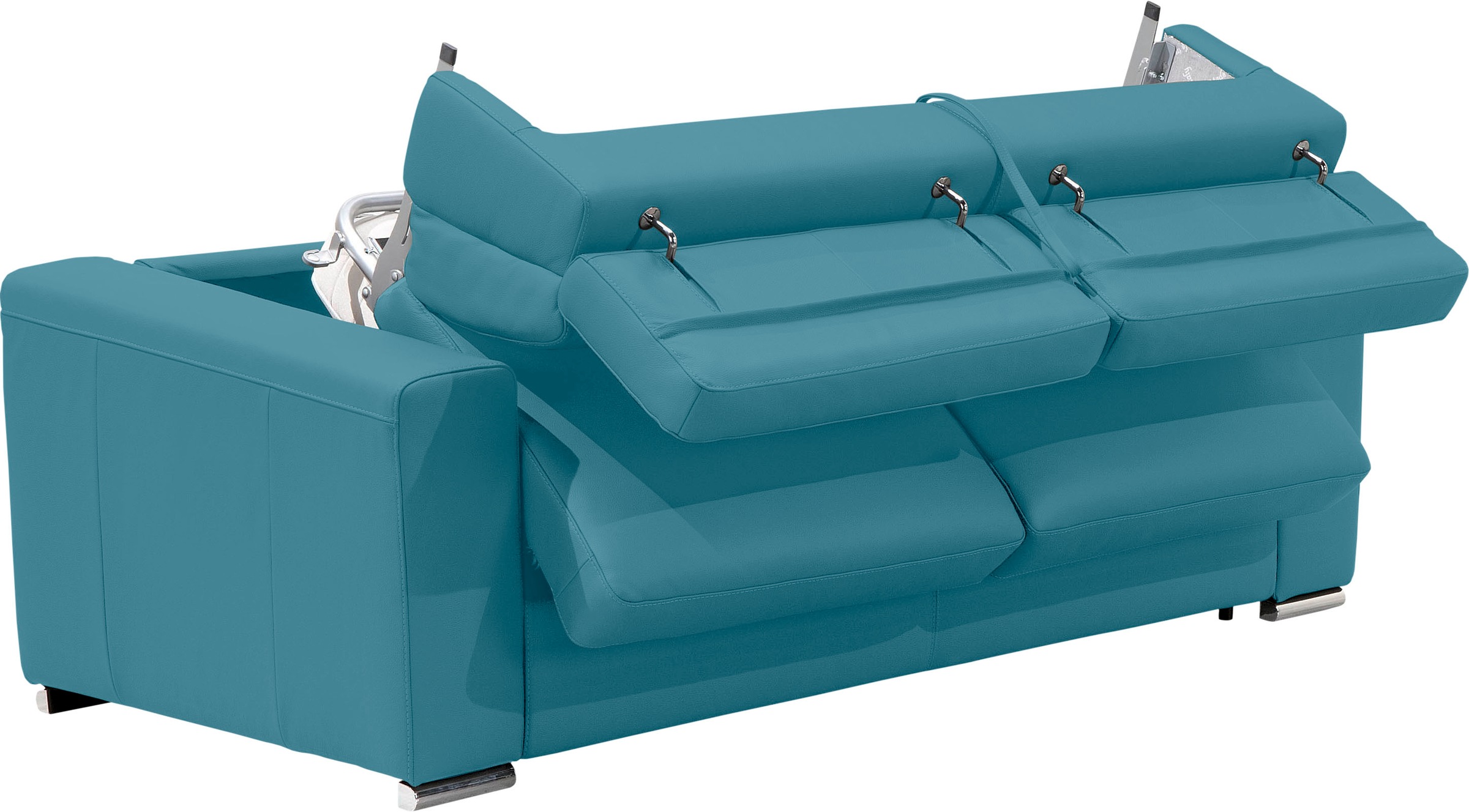 Egoitaliano Schlafsofa »Cabiria, Design und super Sitz- und Liegekomfort«, Sofa inkl. Schlaffunktion, Kopfteile verstellbar, mit Metallfüßen