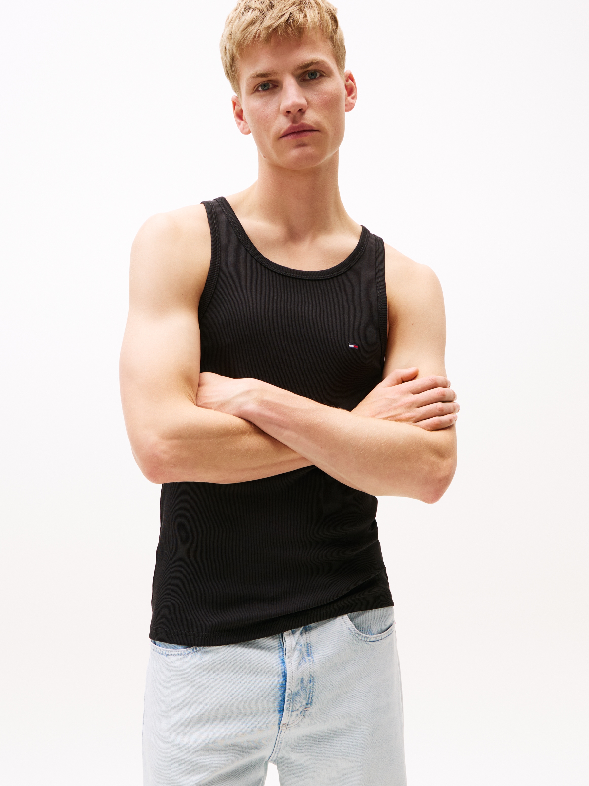 Tommy Jeans Tanktop "TJM XSLIM CLSSC FLAG RIBBED TANK" günstig online kaufen