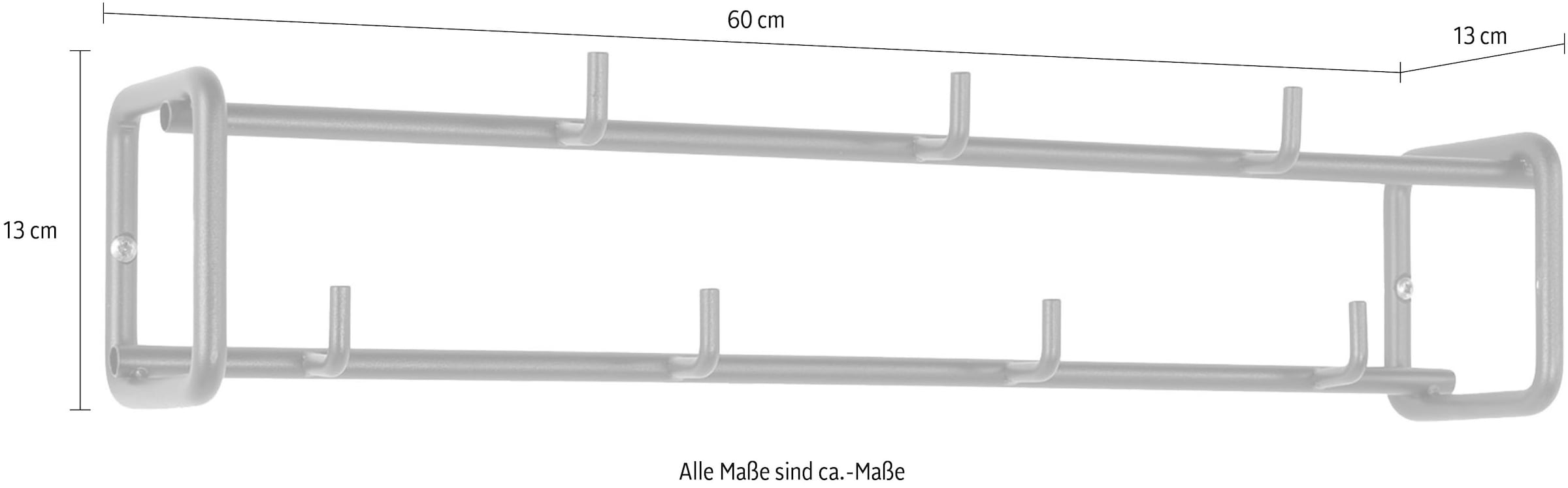 Spinder Design Garderobenleiste »CLINT 1«, (1 St.), Schlanke, minimalistische Wandgarderobe va Stahl mit 8 Haken