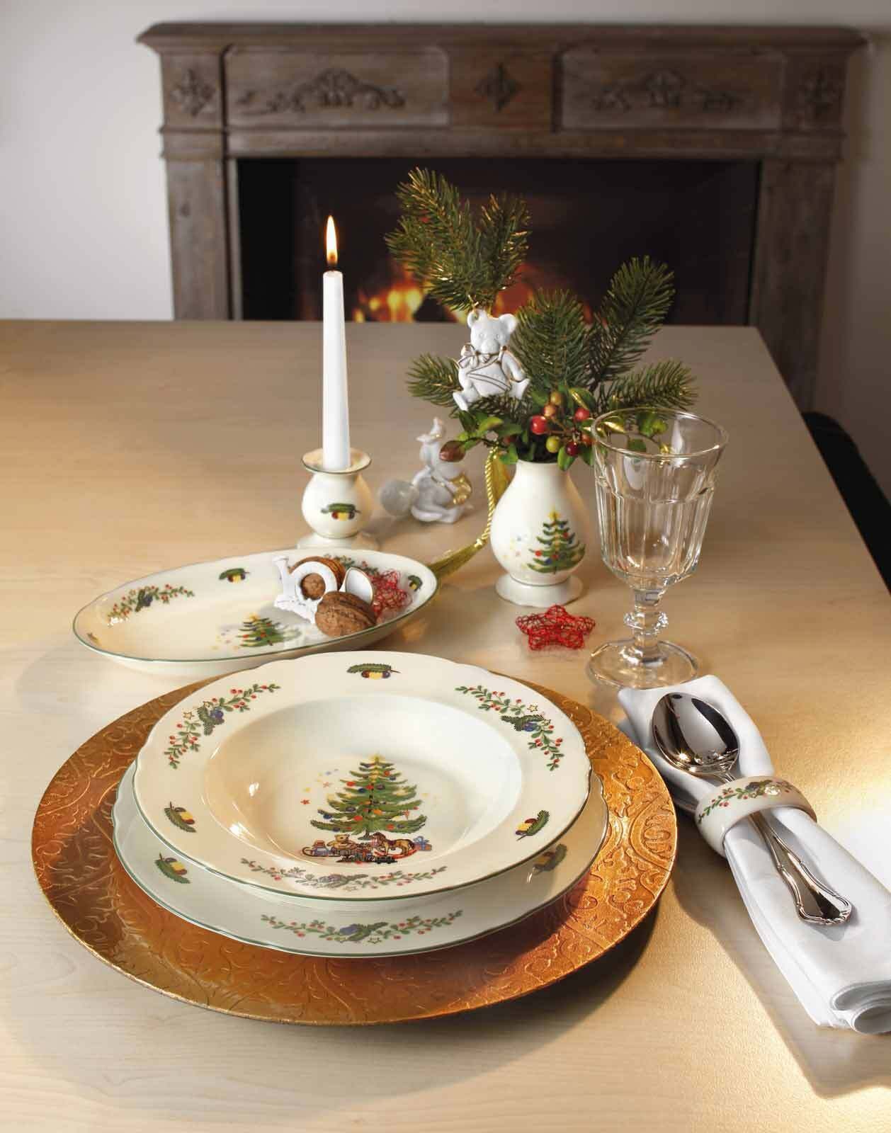 Seltmann Weiden Geschirr-Set »Tafelservice Marieluise Weihnachten 12er Set bunt« Spülmaschinenfest, Mikrowellensicher