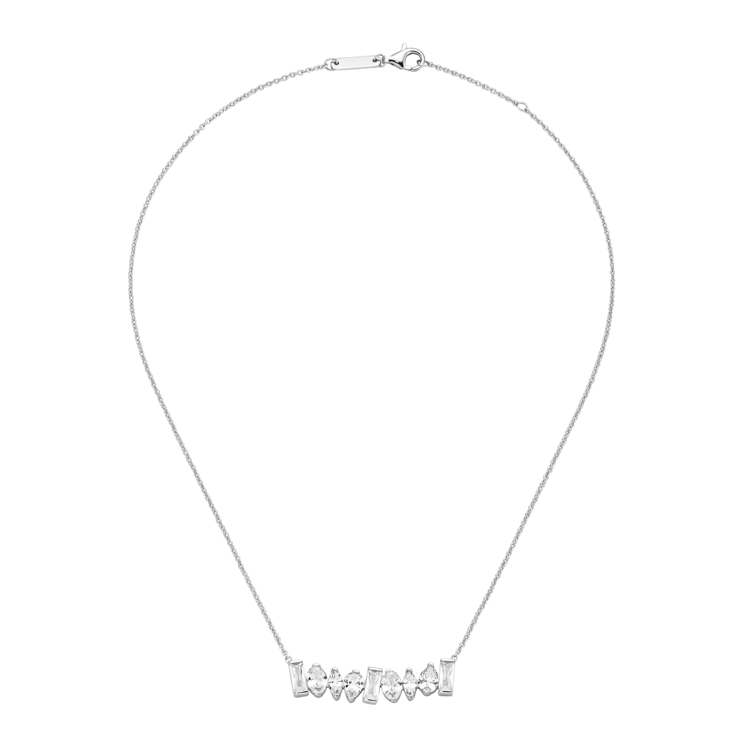 GIORGIO MARTELLO MILANO Collier »mit weißen Zirkonia in verschiedenen Schliffarten, Silber 925«