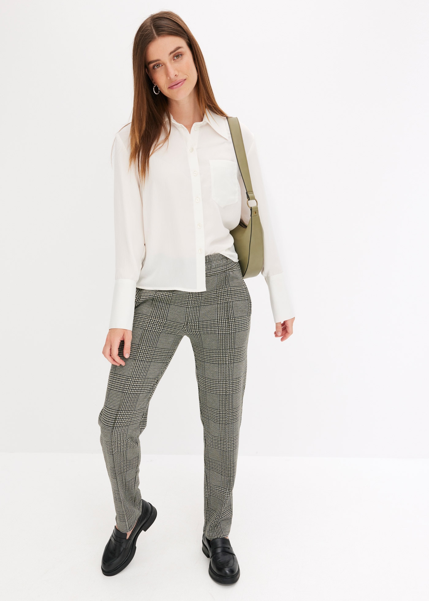 bonprix Schlupfhose »Schlupfhose«  aus Polyester, Viskose und Elasthan, Regular Fit, mit Karo-Design