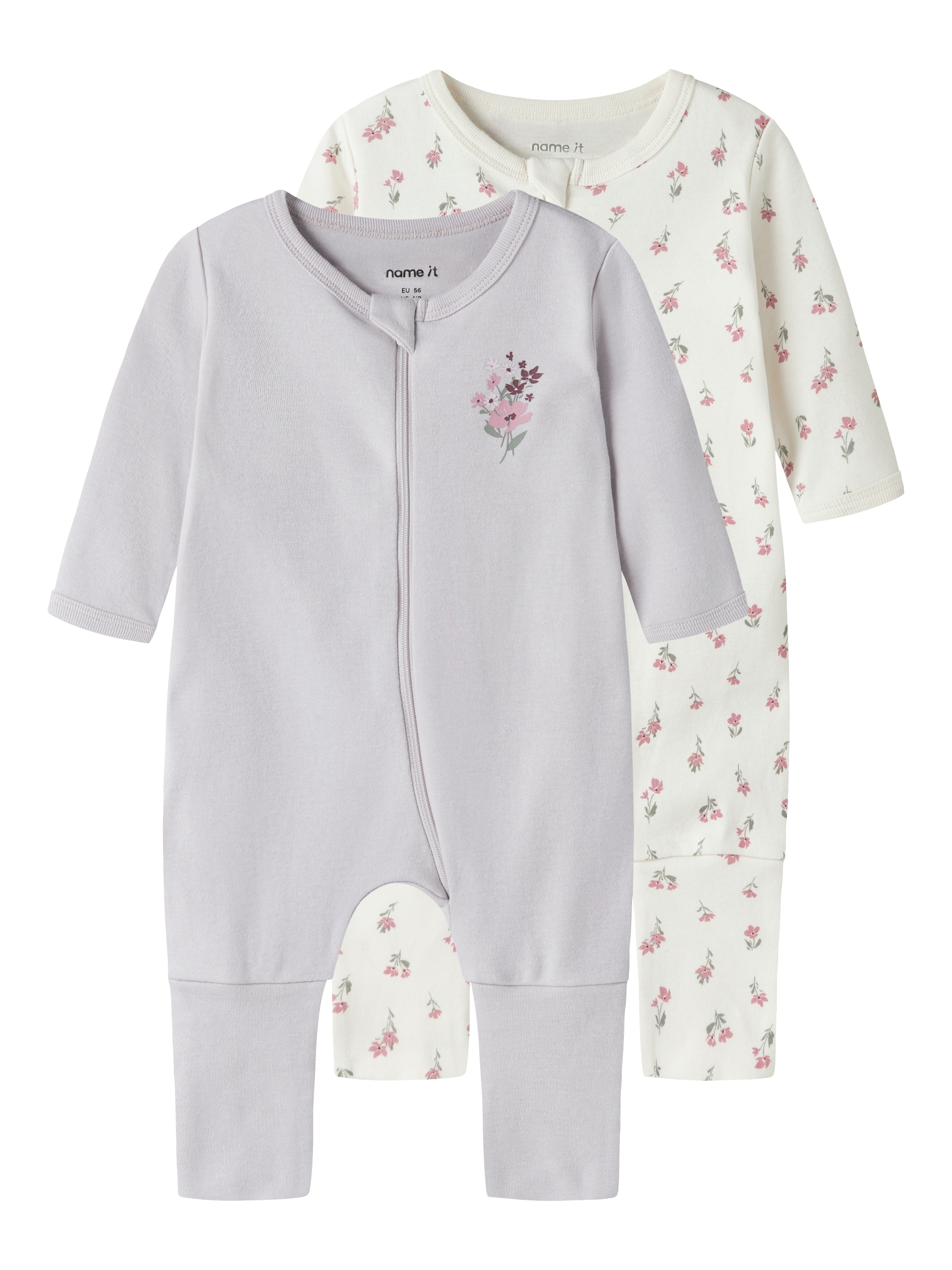 Name It Schlafanzug »NBFNIGHTSUIT 2P ZIP FF FLOWER NOOS« Packung, 2 tlg.