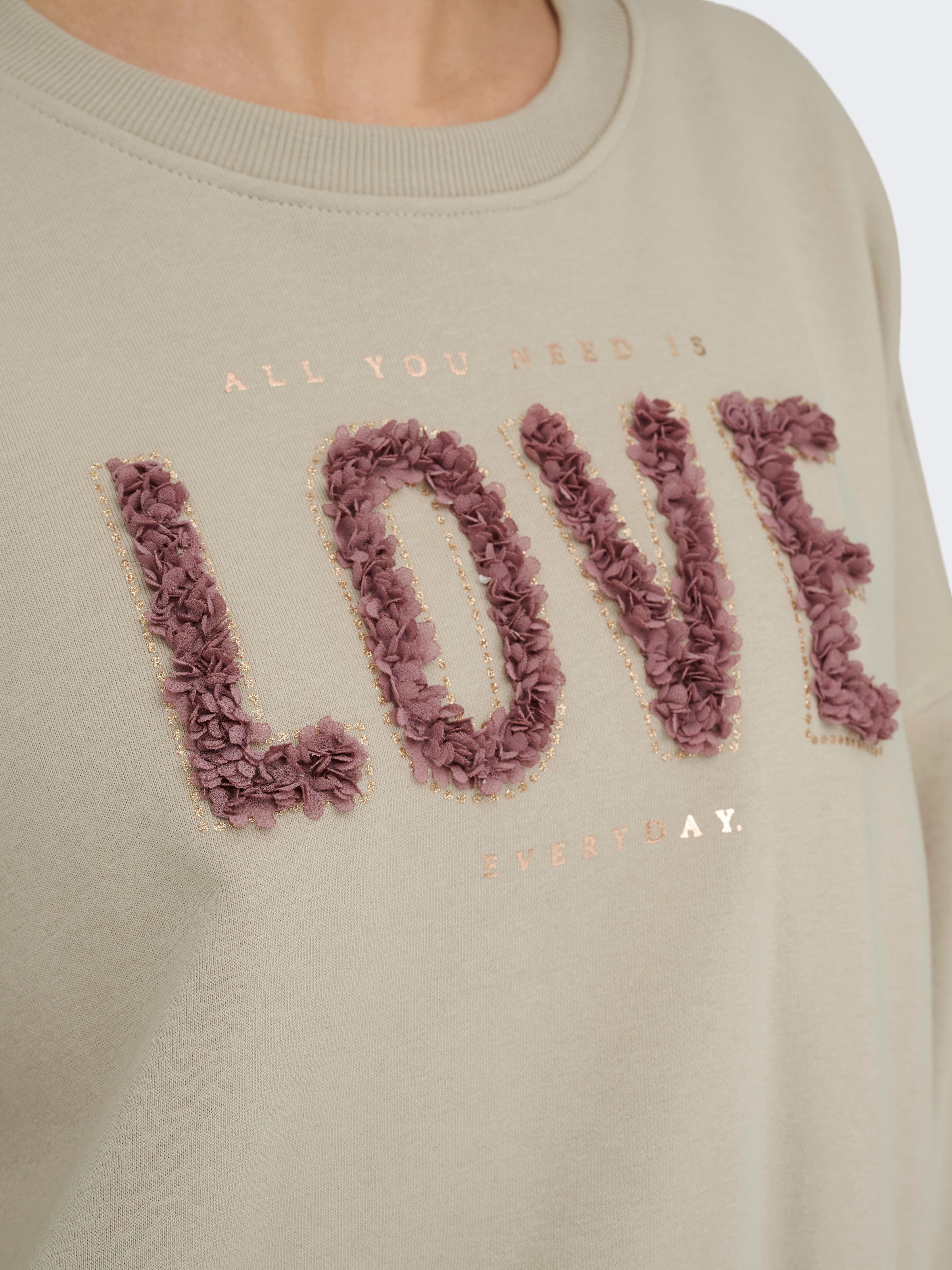 ONLY Sweater "ONLKIARA L/S O-NECK CHIFFON MIX SWT" günstig online kaufen