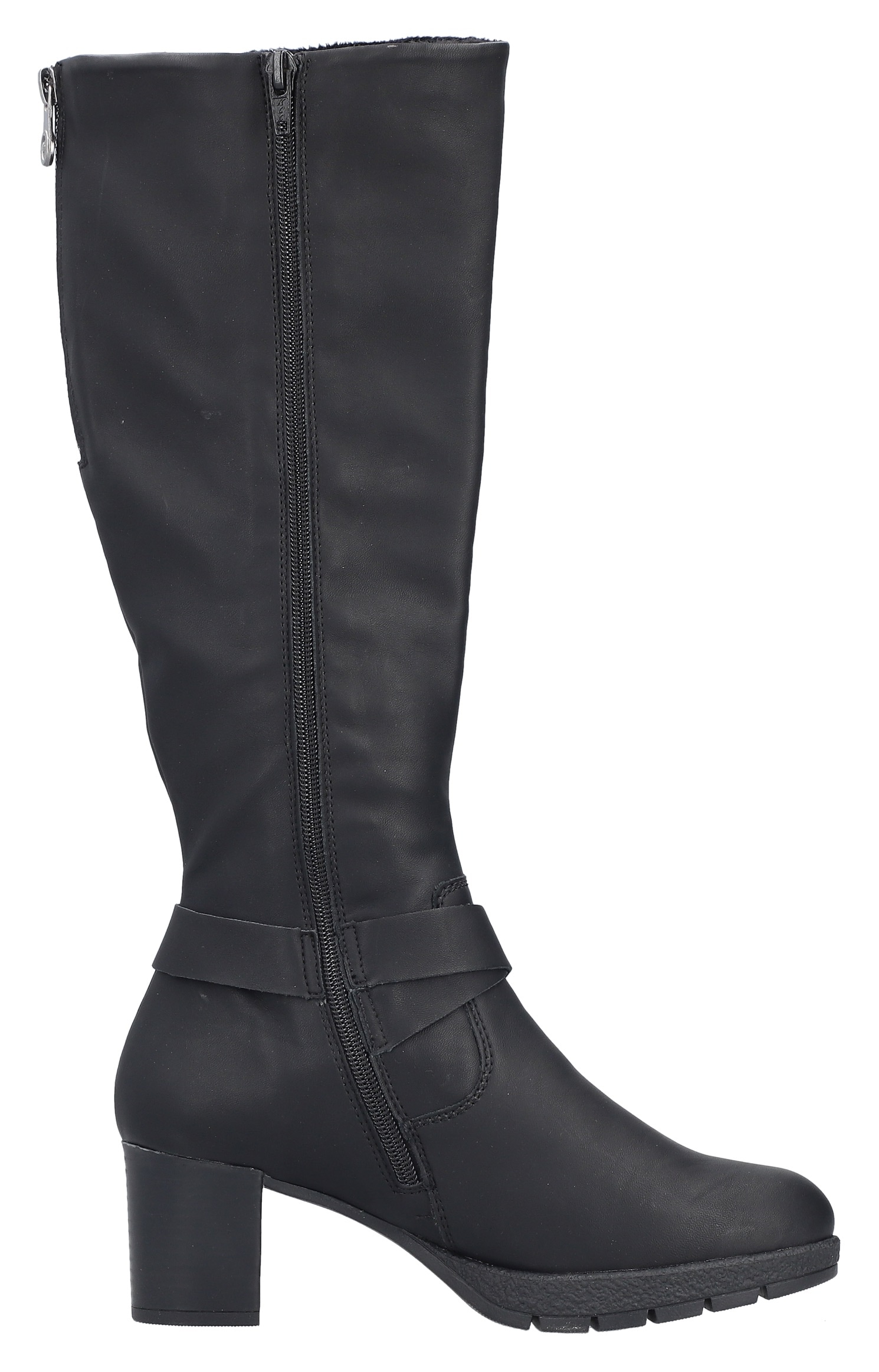 Rieker Stiefel  Langschaftstiefel, Blockabsatz,mit Reißverschluss hinten-schmale Form