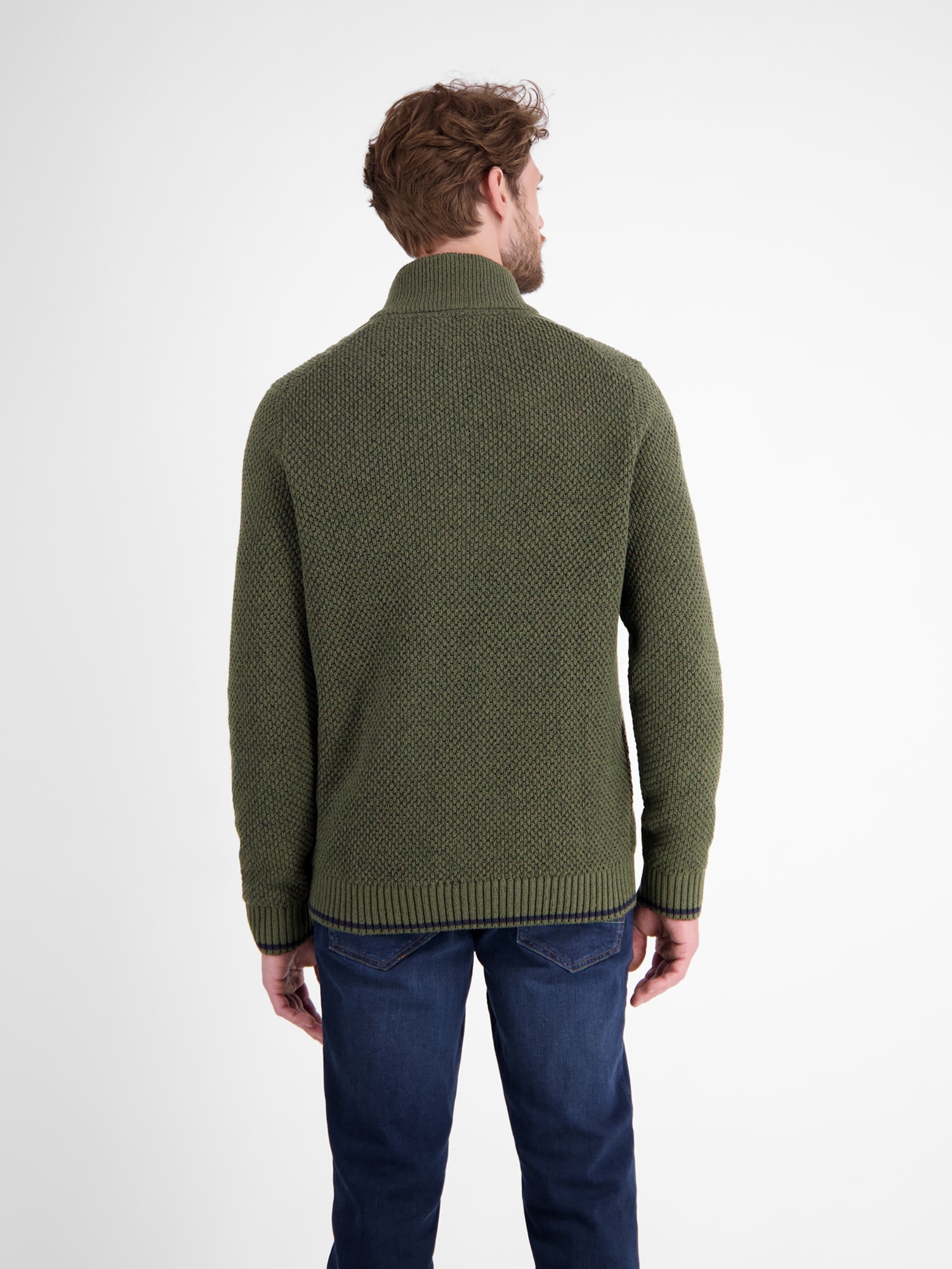 LERROS Strickpullover »LERROS Strickpullover mit Zopfmuster und Troyerkragen«