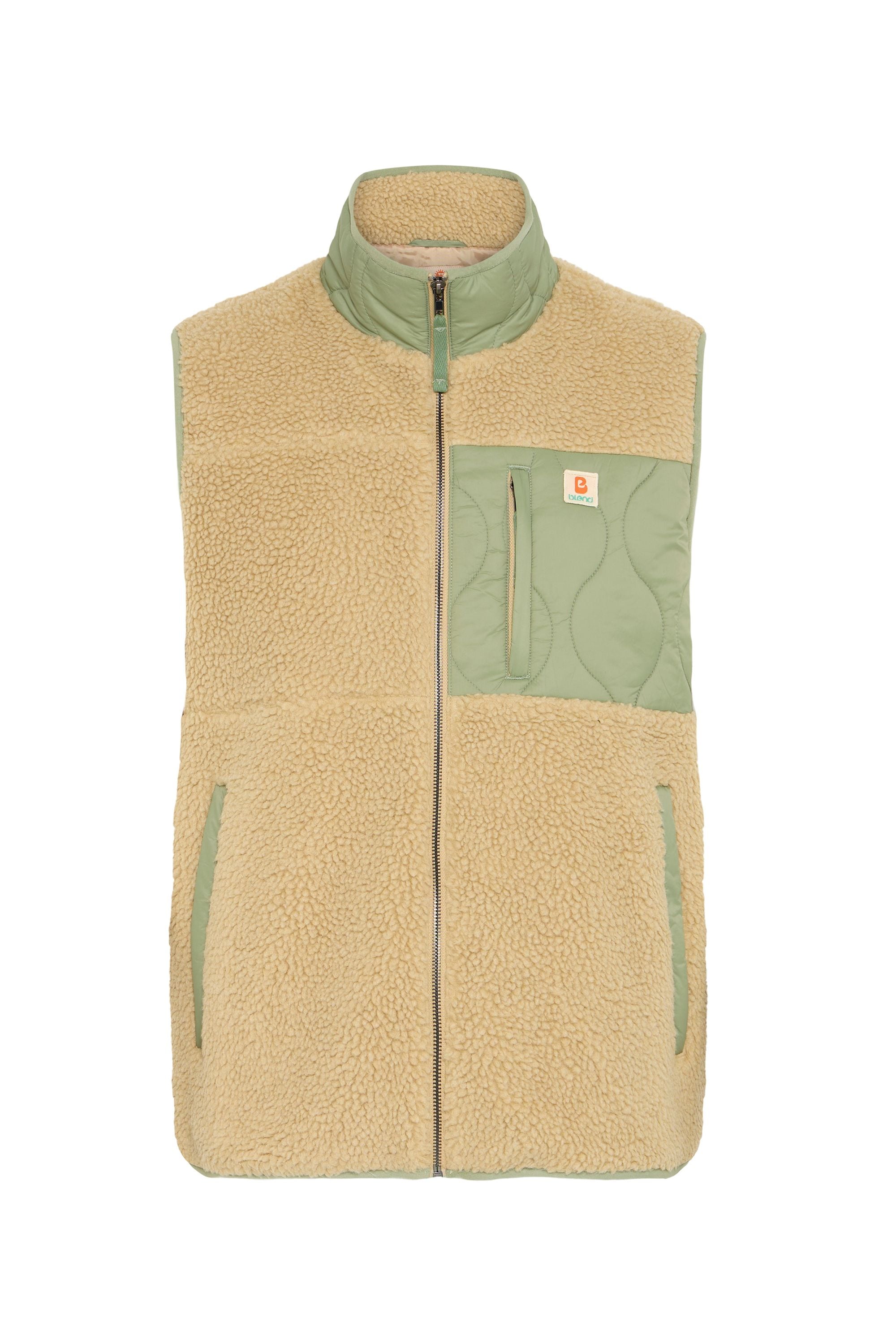 Blend Plüschweste »BHSun« Bequeme Teddy-Weste mit konstrastfarbenen Stepp-Details