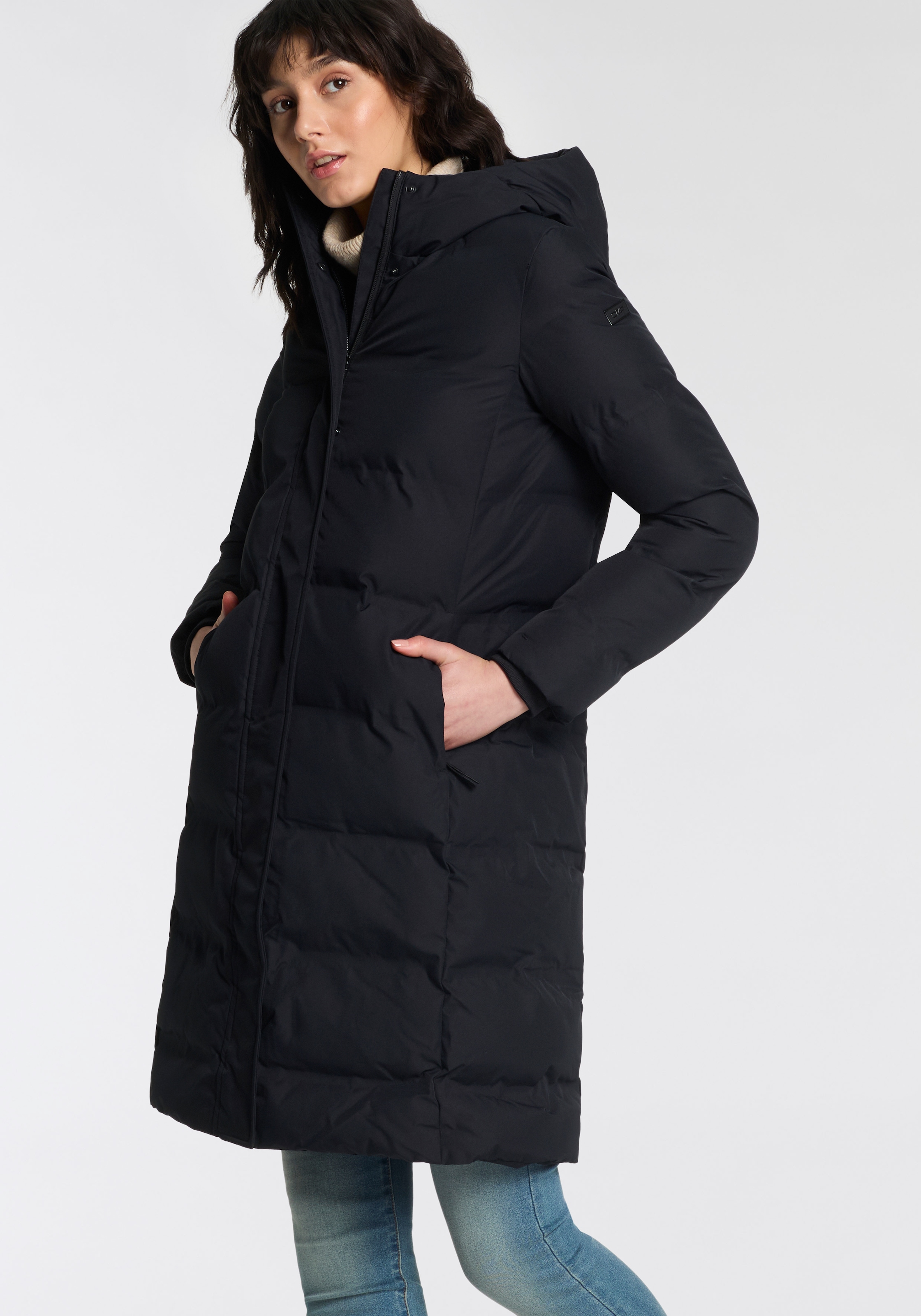 CMP Steppmantel Woman Coat Fix Hood mit Schutzklappe über Reißverschluss günstig online kaufen