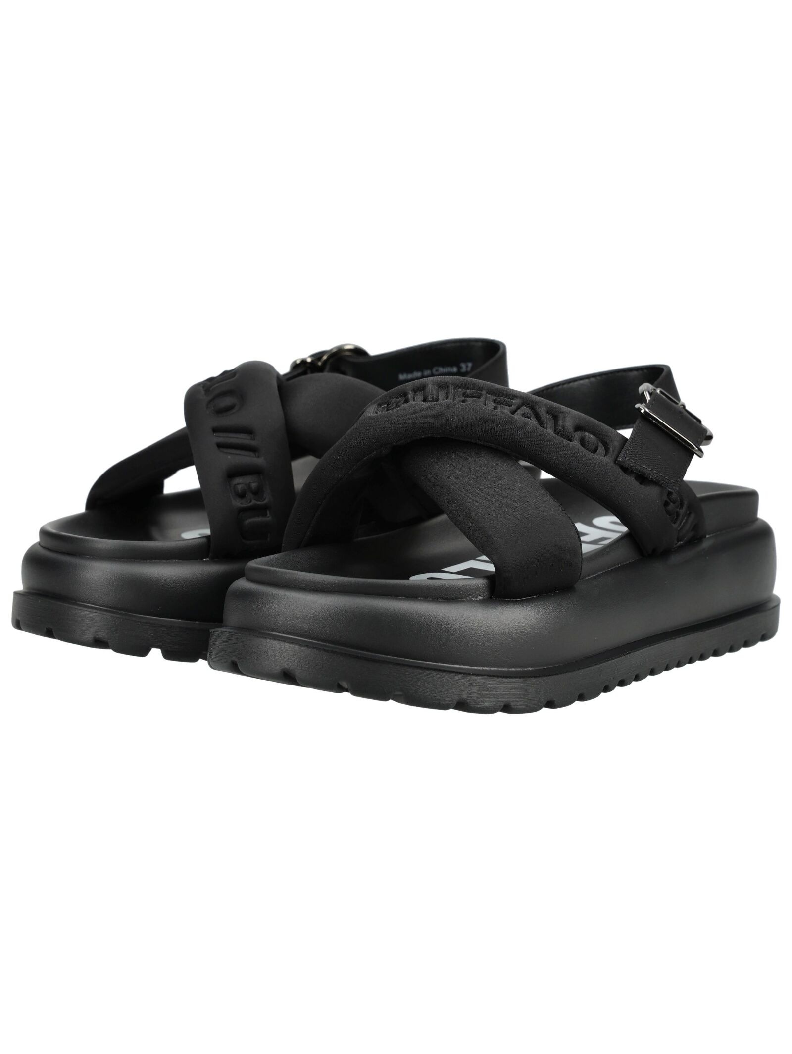 Plateausandaletten BUFFALO "Buffalo Sandalen Textil", Damen, Gr. 40, schwarz, Textil, Schuhe 6