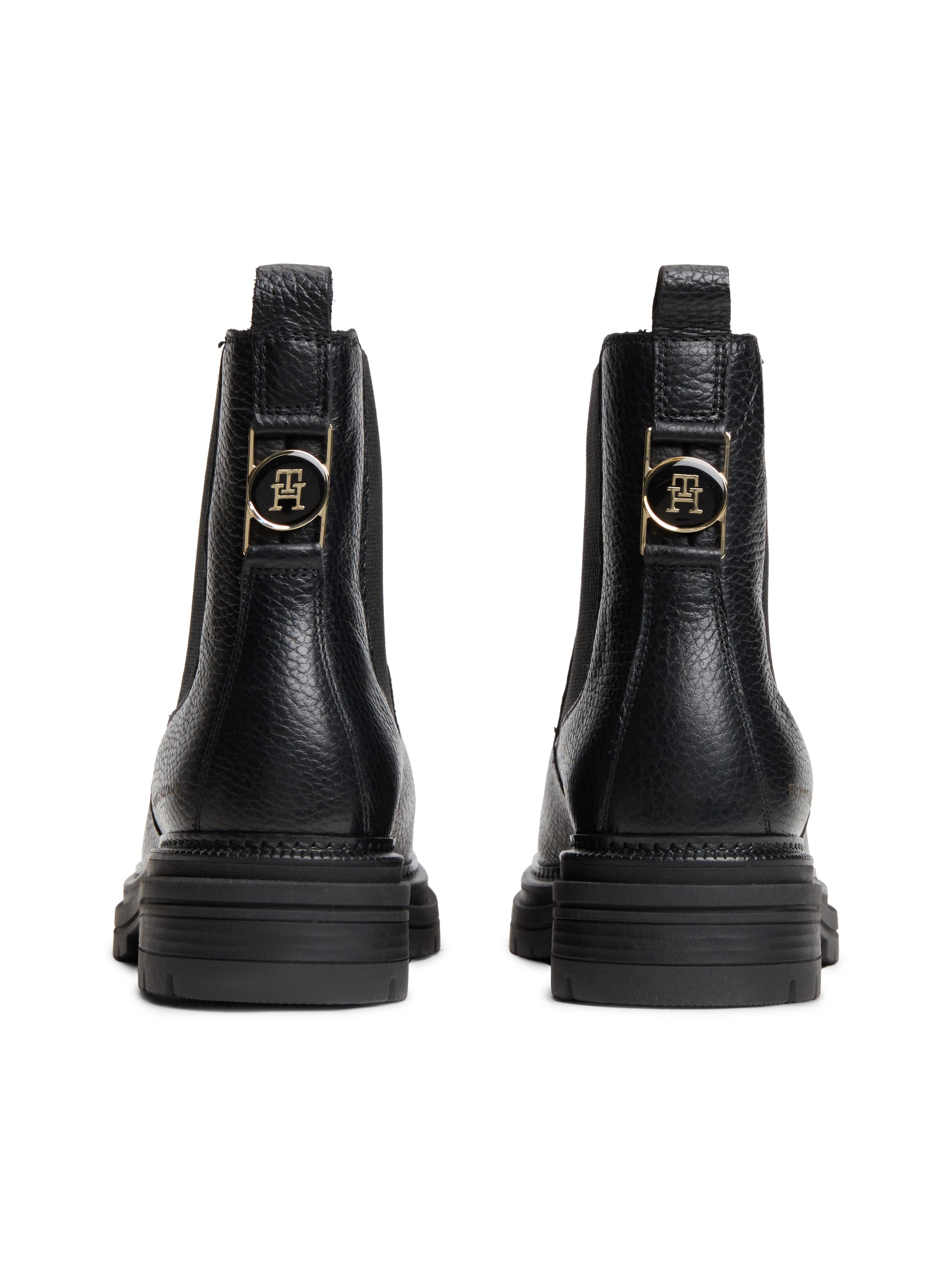 Tommy Hilfiger Chelseaboots »TH EMBOSS GRAIN LEATHER CHELSEA«  Blockabsatz, Stiefelette mit beidseitigem Stretcheinsatz