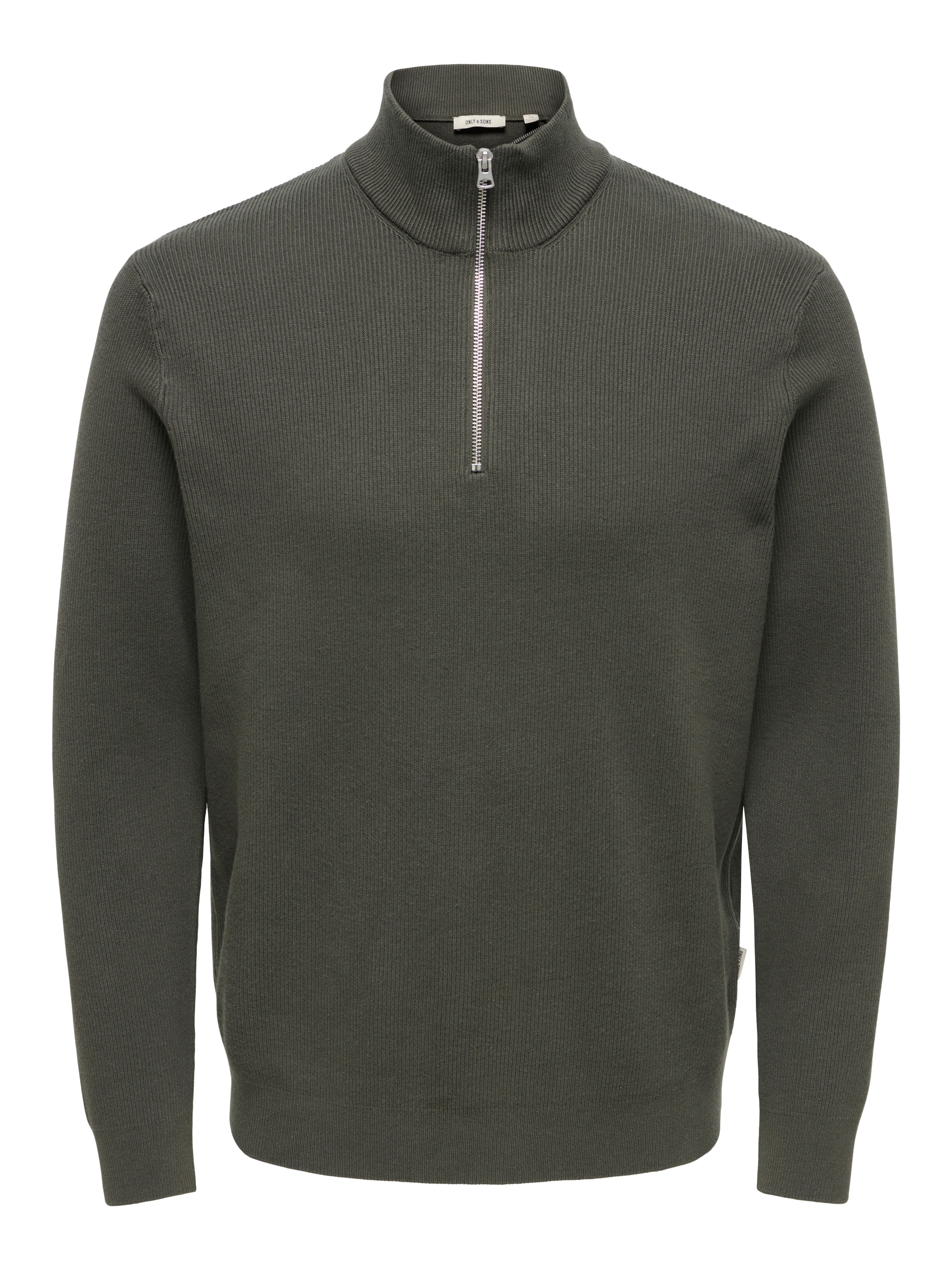 ONLY & SONS "ONSPHIL REG 12 STRUC HALF ZIP KNIT NOOS" Baumwollmischung, regular fit