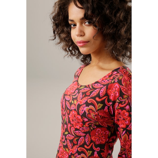 Aniston CASUAL Jerseykleid, mit harmonischem Blumendruck für kaufen | BAUR