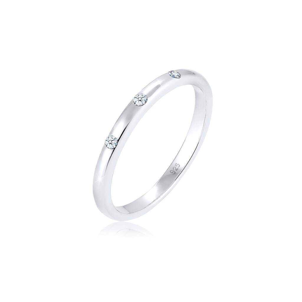 Elli DIAMONDS Verlobungsring »Bandring Diamant (0.045 ct) 925 Sterling Silber«
