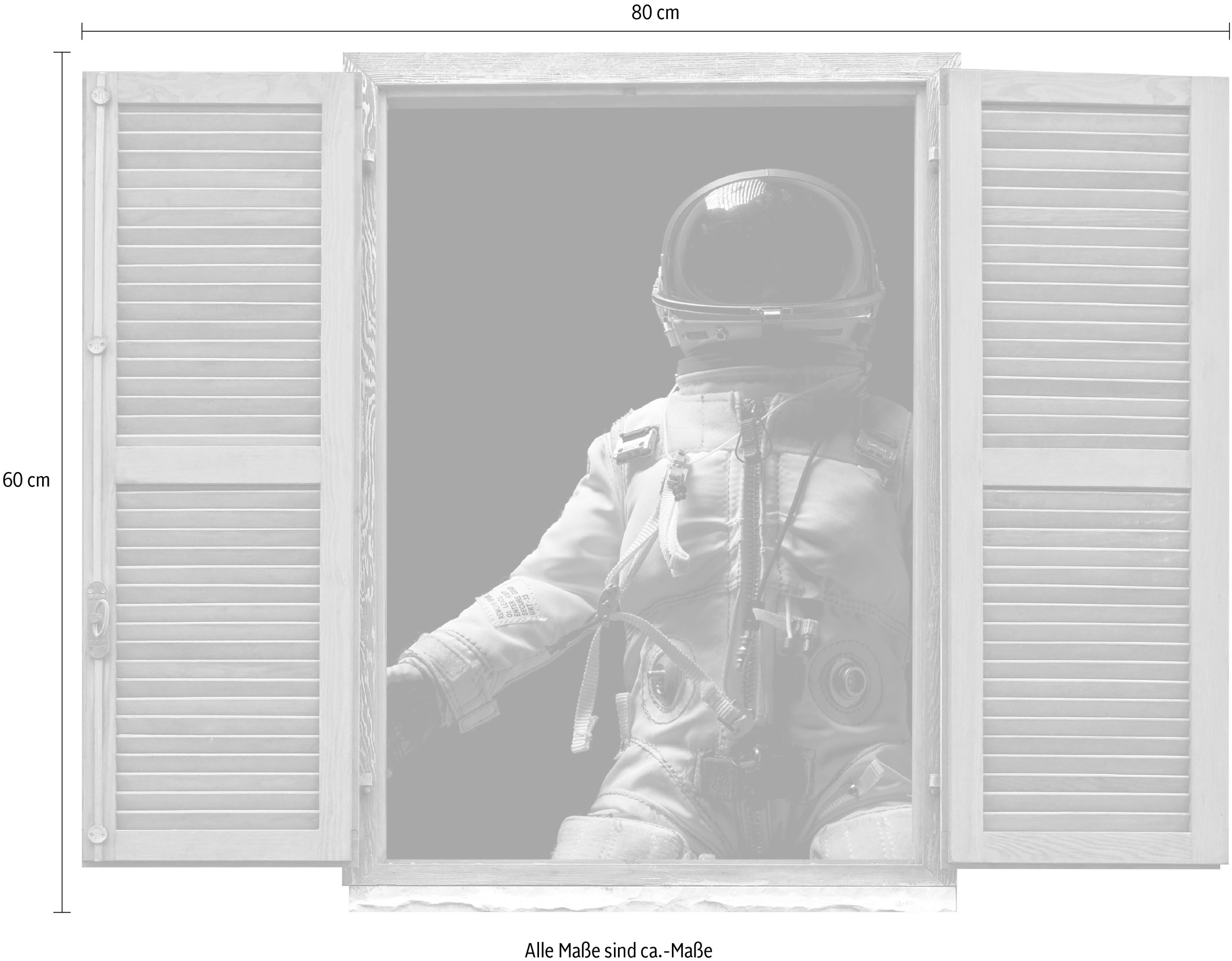 queence Wandtattoo »Astronaut«, (1 St.), Wandsticker, Wandbild, selbstklebend, 3D, Fenster