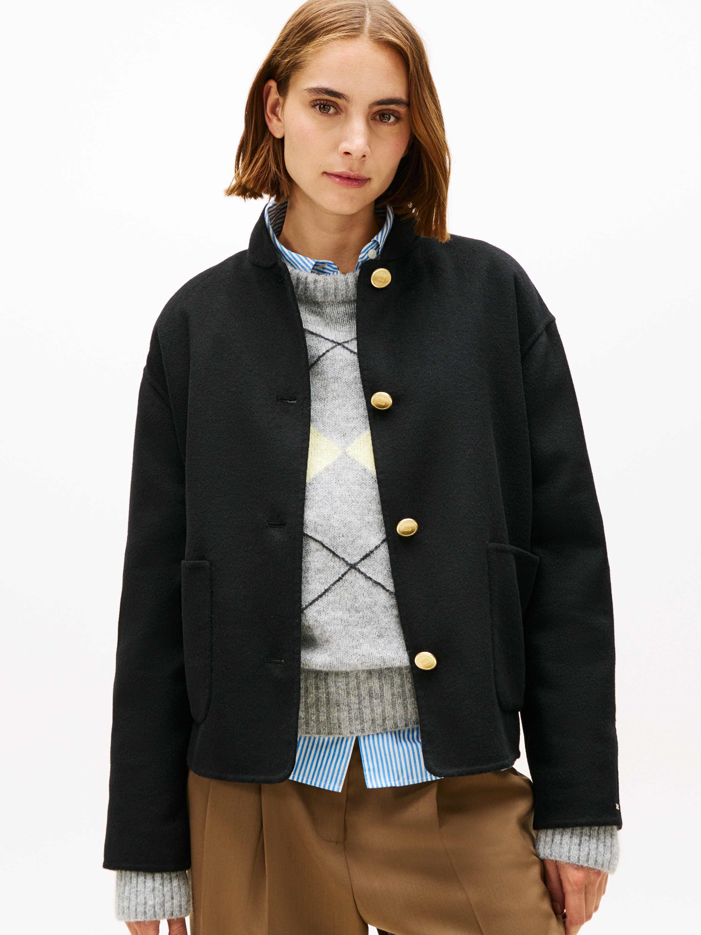Tommy Hilfiger Bomberjacke »DF WOOL SHORT BOMBER« mit Wolle