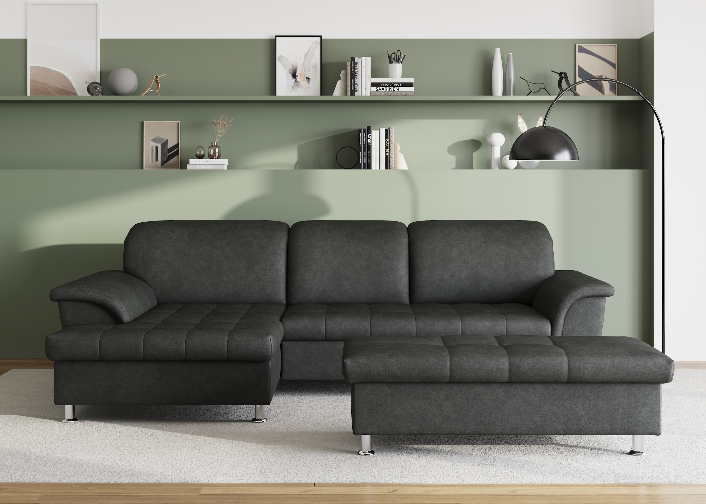 DOMO collection Ecksofa Franzi, wahlweise mit Bettfunktion, Bettkasten und Kopfteilverstellung
