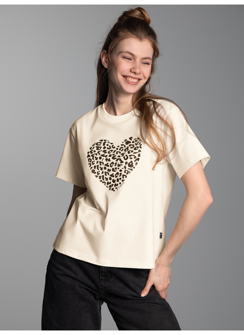 Trigema T-Shirt "TRIGEMA T-Shirt mit goldenem Leo-Herz-Print", (1 tlg.) günstig online kaufen
