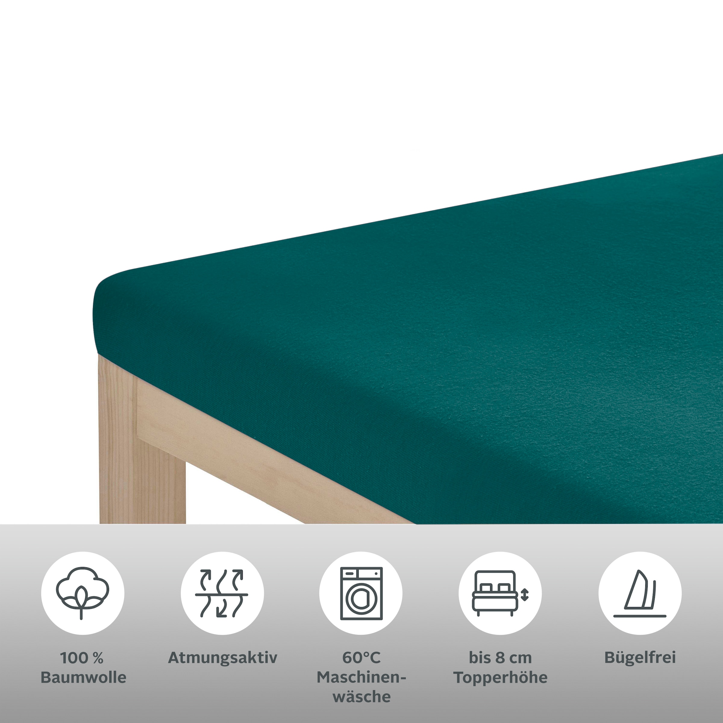 OTTO home Spannbettlaken »Physalis Topper COMFORT« bis 10 cm Höhe, Bettlaken, Laken, in Comfort & Premium Qualität