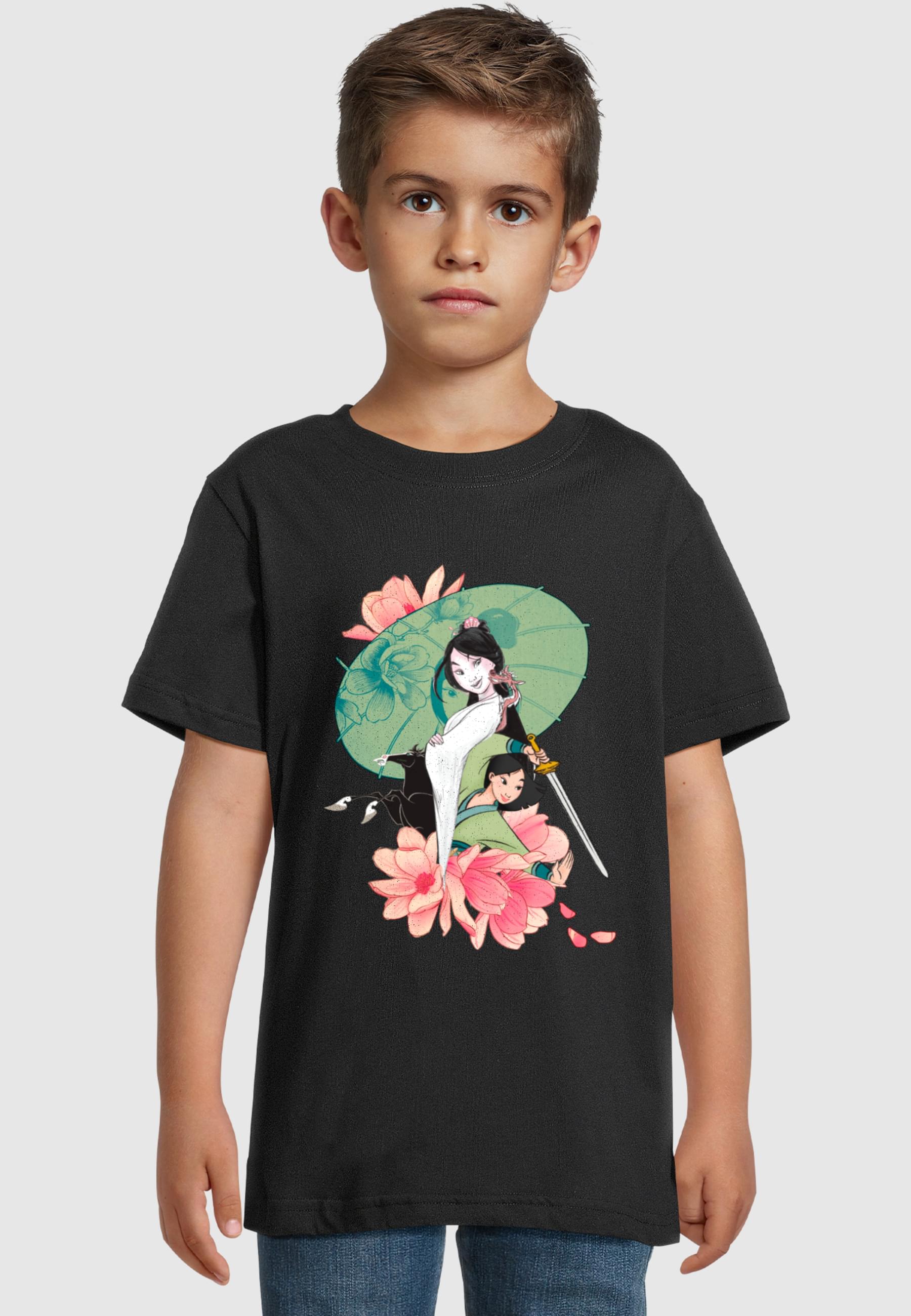 Thumbnail - ABSOLUTE CULT T-Shirt "ABSOLUTE CULT Kids Mulan - Magnolia Collage Basic Tee 2.0" 1 Stk. tlg.