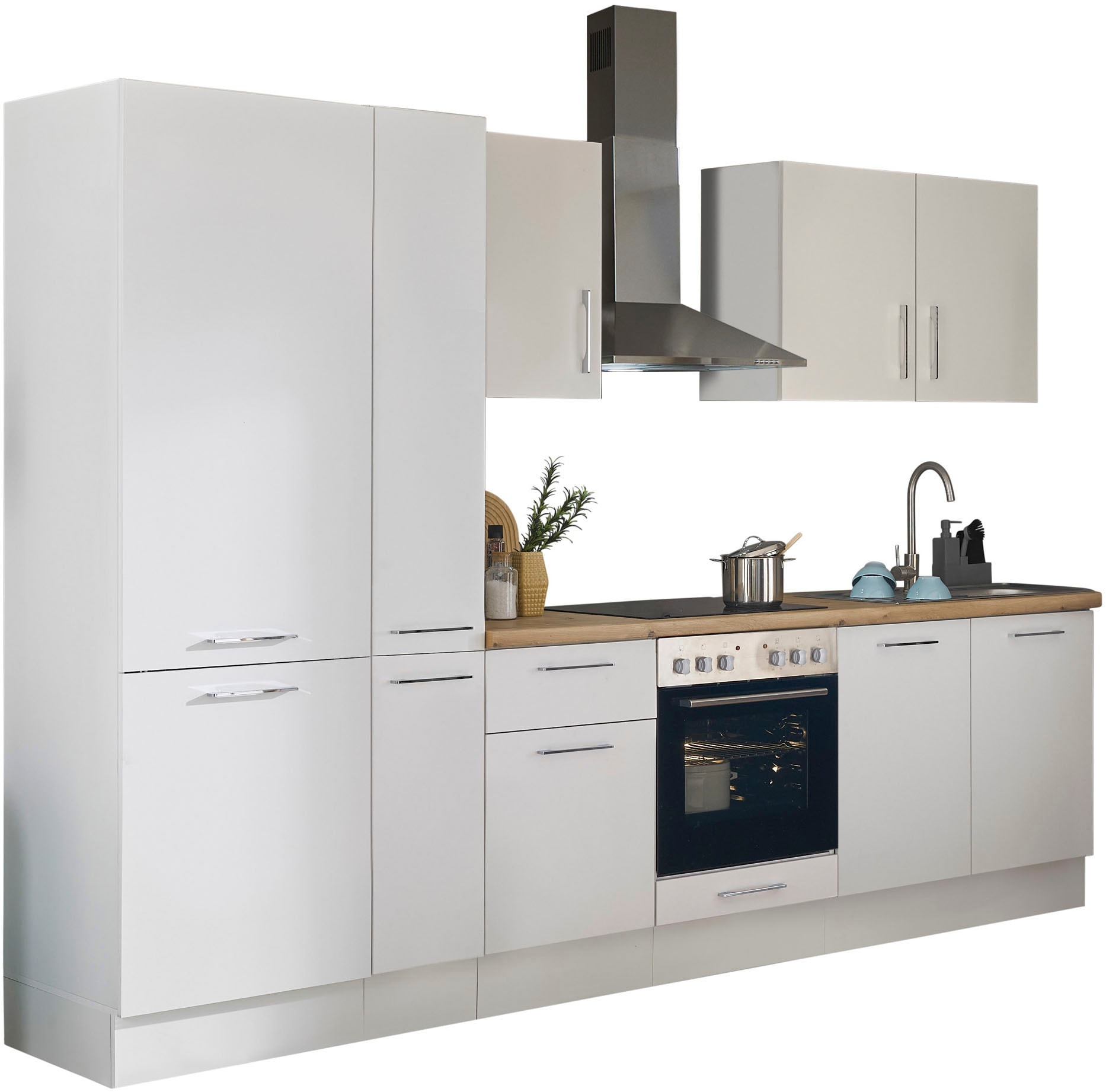 BASIC by Balculina Küchenzeile »Turin«, Breite 300 cm, wahlweise mit E-Geräten