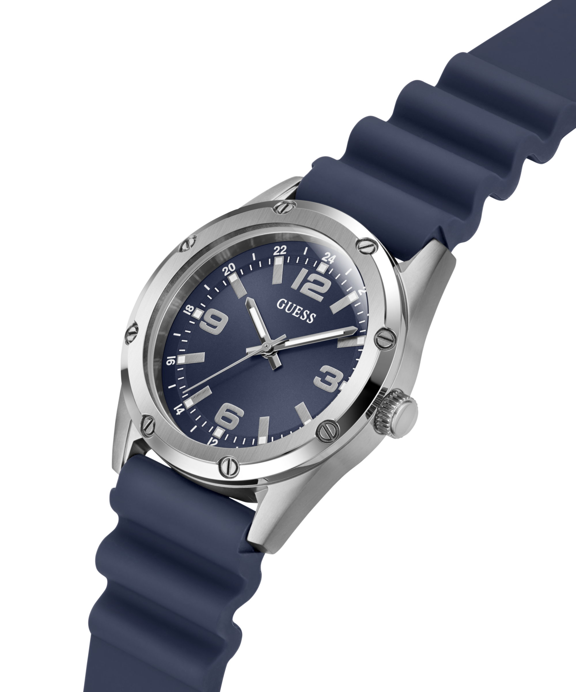 Guess Quarzuhr »SCOTT« Armbanduhr, Herrenuhr, Silikonarmband, analog