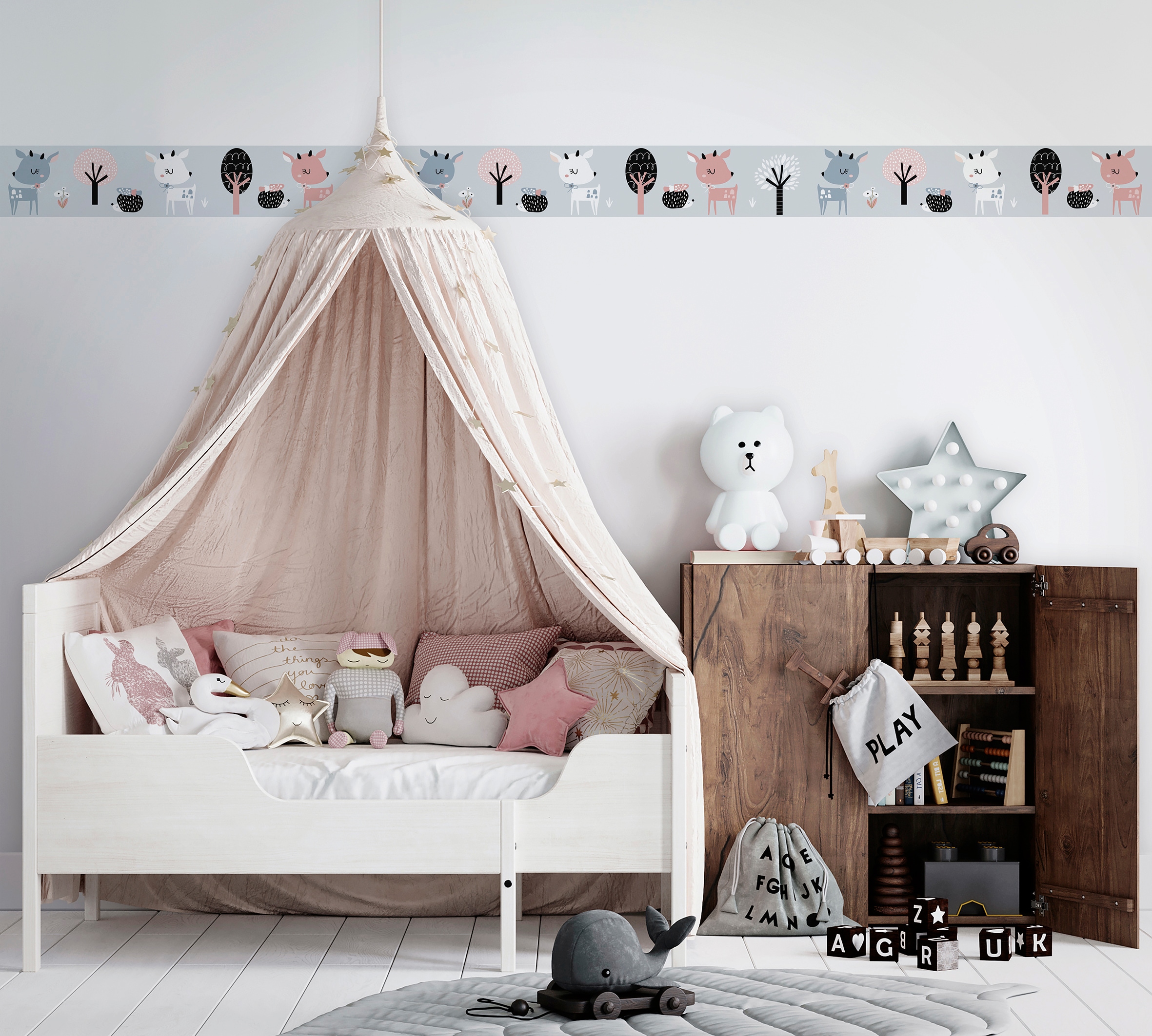 Marburg Kindertapete, Motiv-matt-Wald, Tiere, moderne Tapete für Wohnzimmer Schlafzimmer Küche