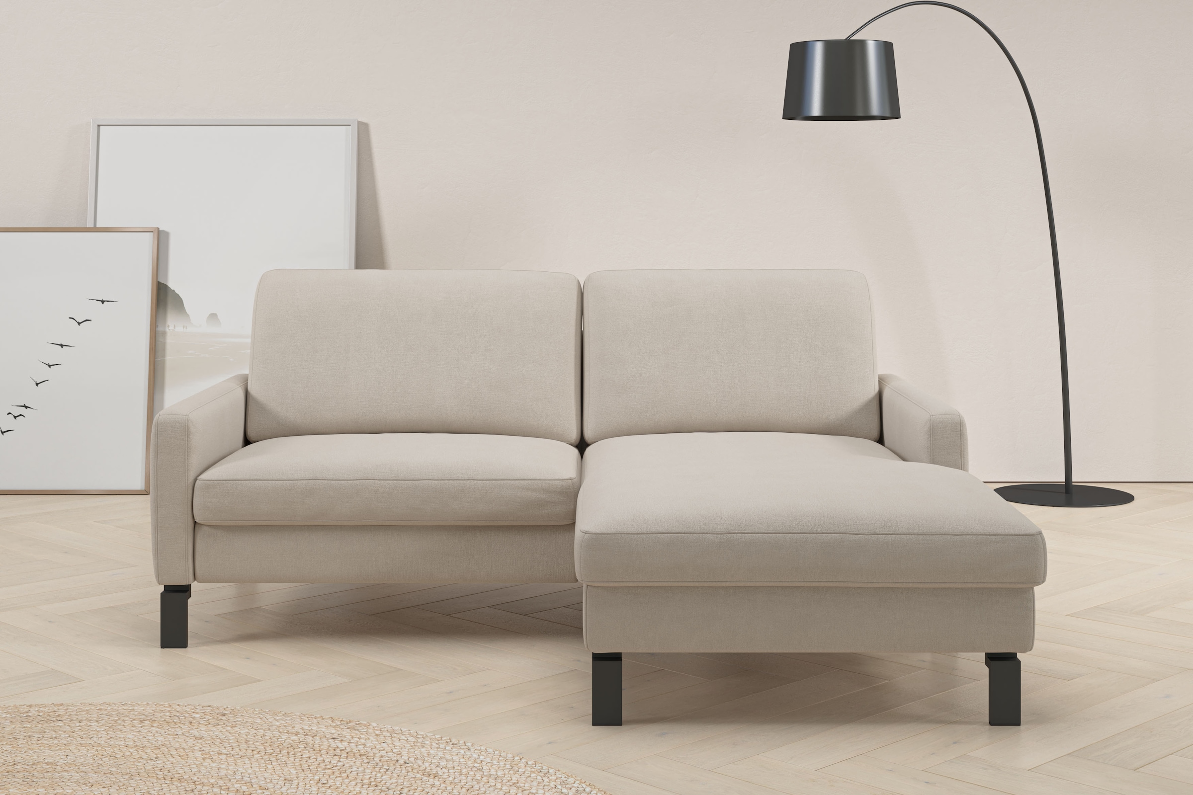 Ecksofa HOME AFFAIRE "Lecce, L-Form, Federkernpolsterung, Breite 194 cm", taupe, B:194cm H:86cm T:164cm, 100% Polyester, Sofas, Ecksofa, inkl. saugroboterfreundliche Höhe & schmale Armlehnen 7
