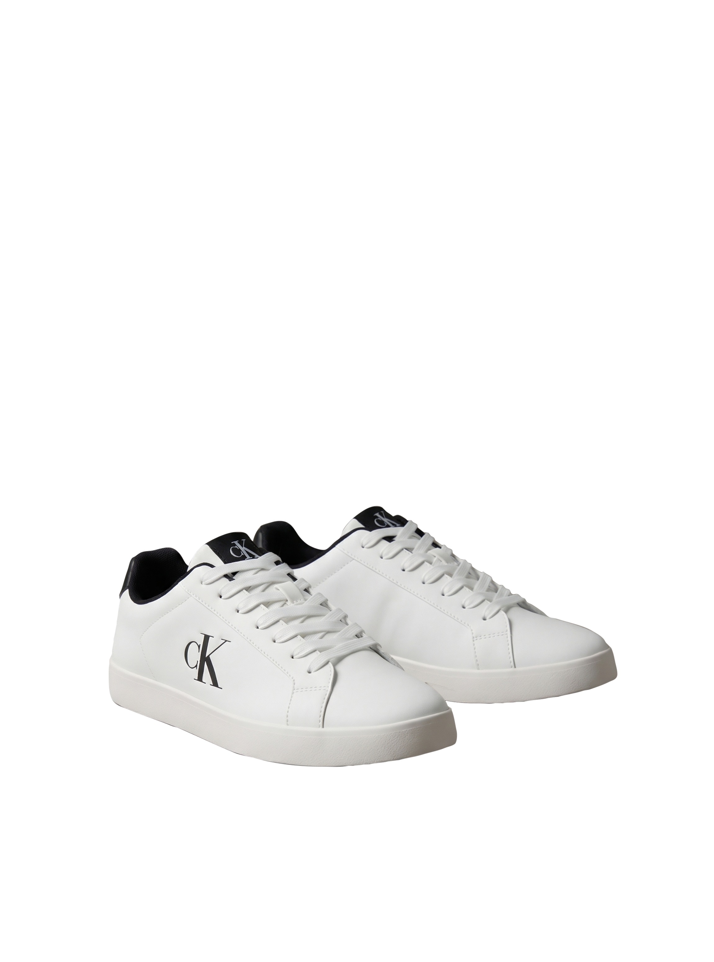 CALVIN KLEIN Herren Sneaker "3 CUPSOLE DERBY PU SMO", Gr. 42, weiß, Lederimitat, kontrastfarbene Details, unifarben mit Farbeinsatz, Basic, Schuhe,