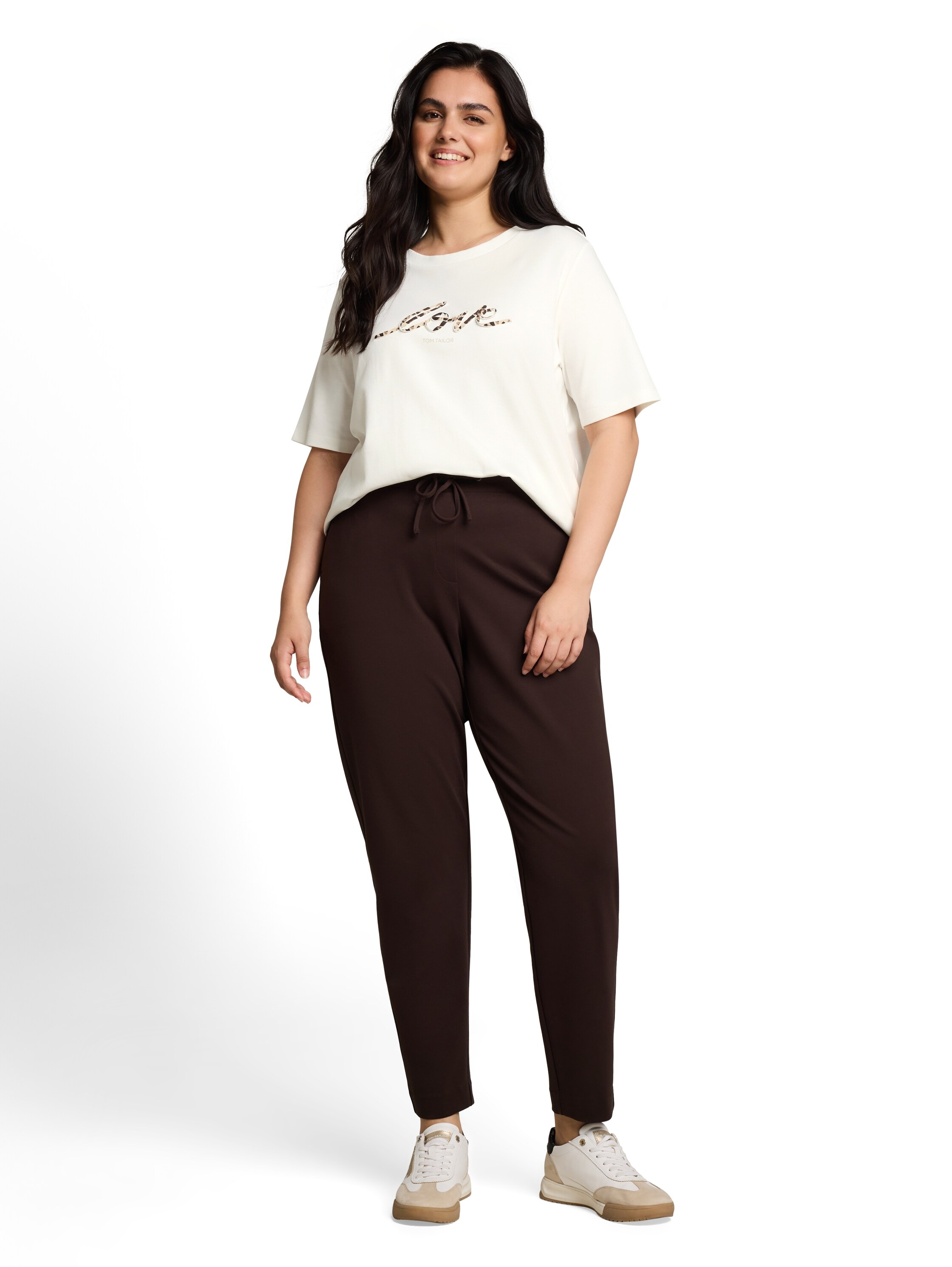 TOM TAILOR PLUS Kurzarmshirt Sommershirt mit Letter-Print / Große Größe