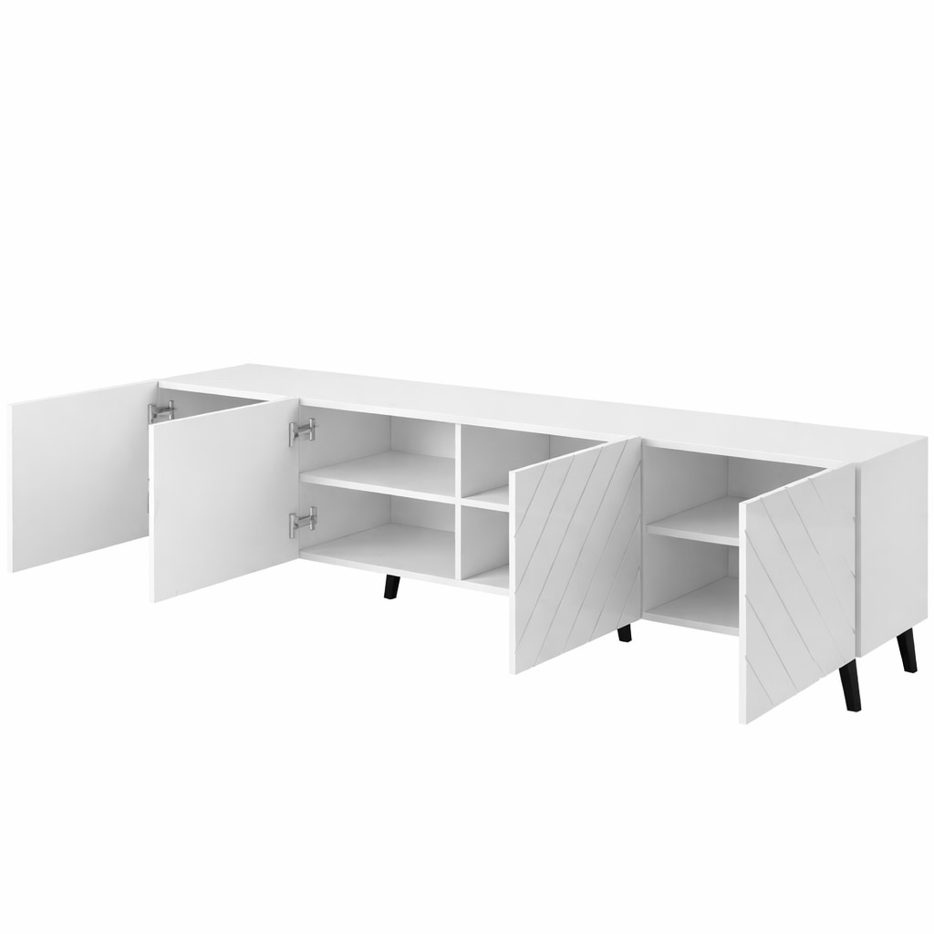 OTTO home Lowboard »HOLLY 2.0, TV-Board, TV-Kommode, TV-Schrank, TV-Unterschrank, TV-Möbel« Modernes lackiertes Hochglanz TV-Board, grifflos, Breite 200 cm