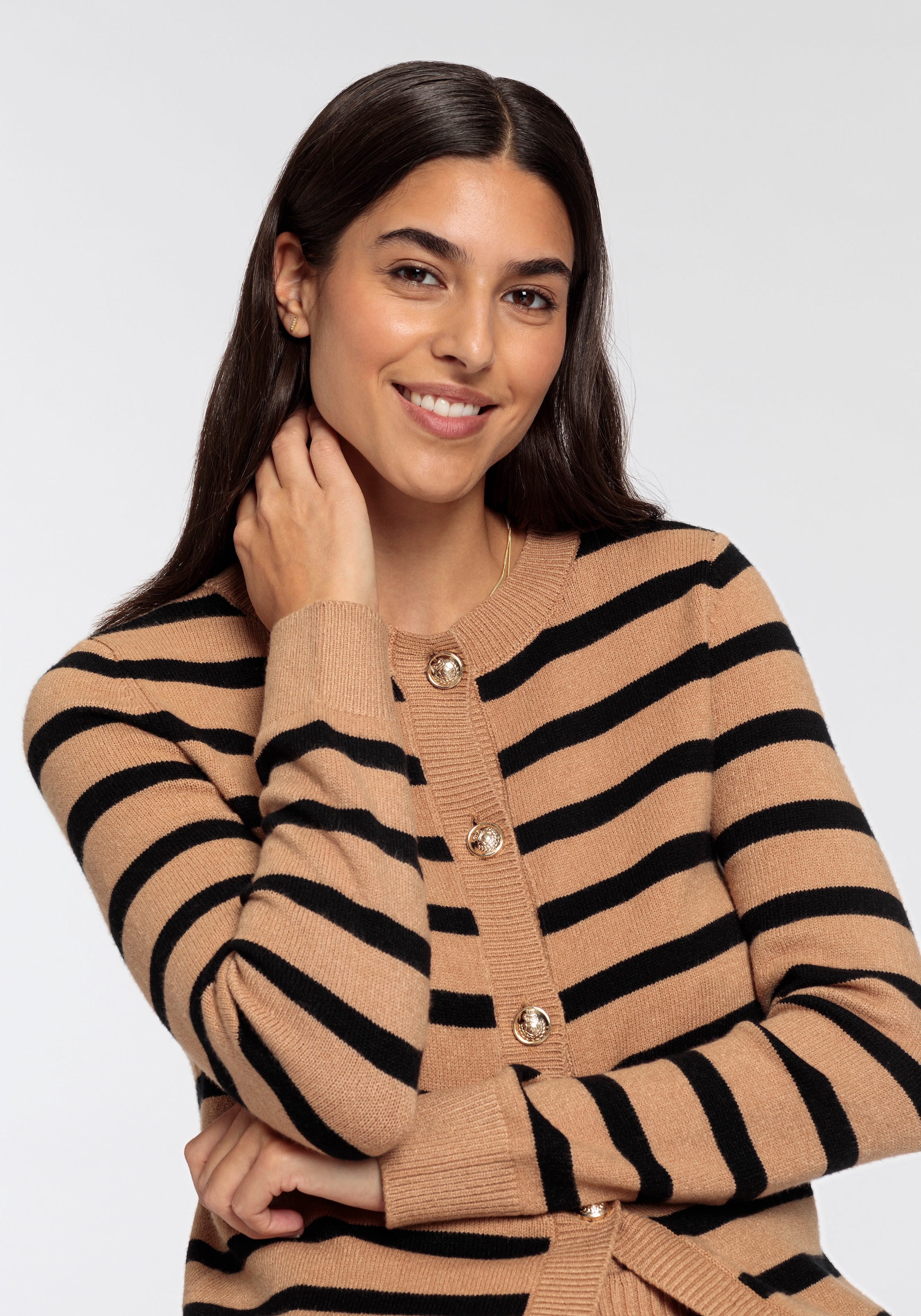 HECHTER PARIS Strickjacke, mit Kontraststreifen - NEUE KOLLEKTION